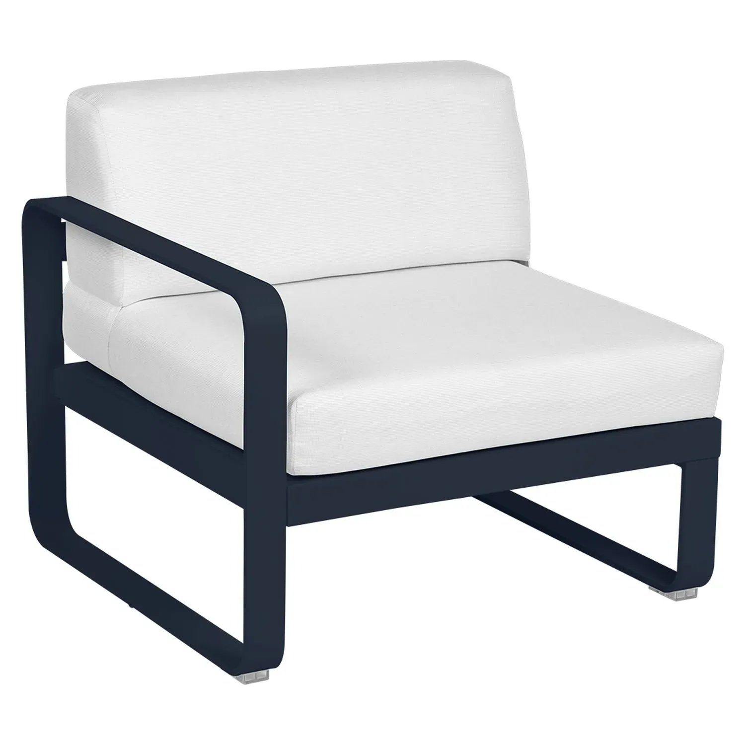 Fermob Fauteuil modulable gauche BELLEVIE - 92 bleu abysse - blanc grisé