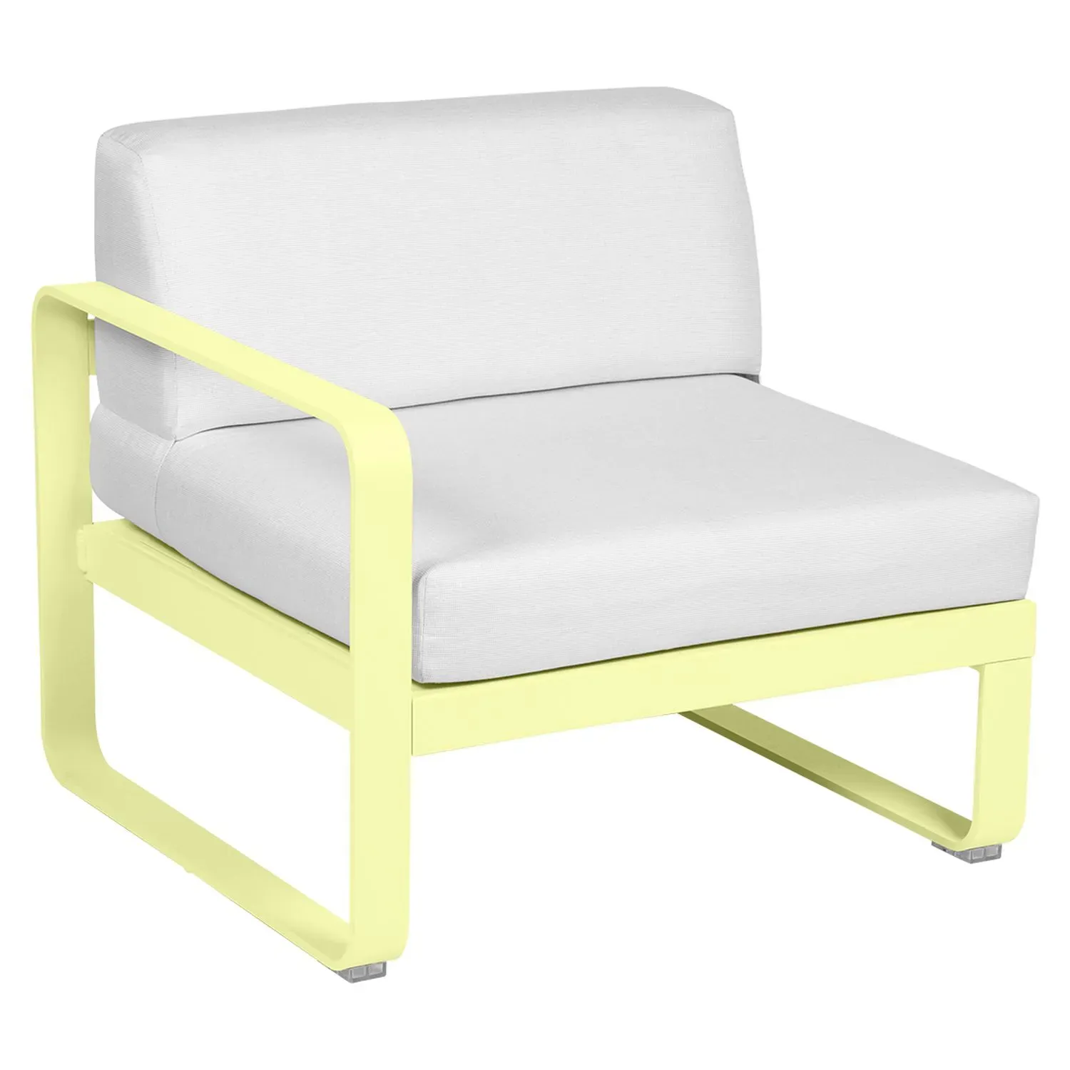 Fermob Fauteuil modulable gauche BELLEVIE - A6 citron givré - blanc grisé