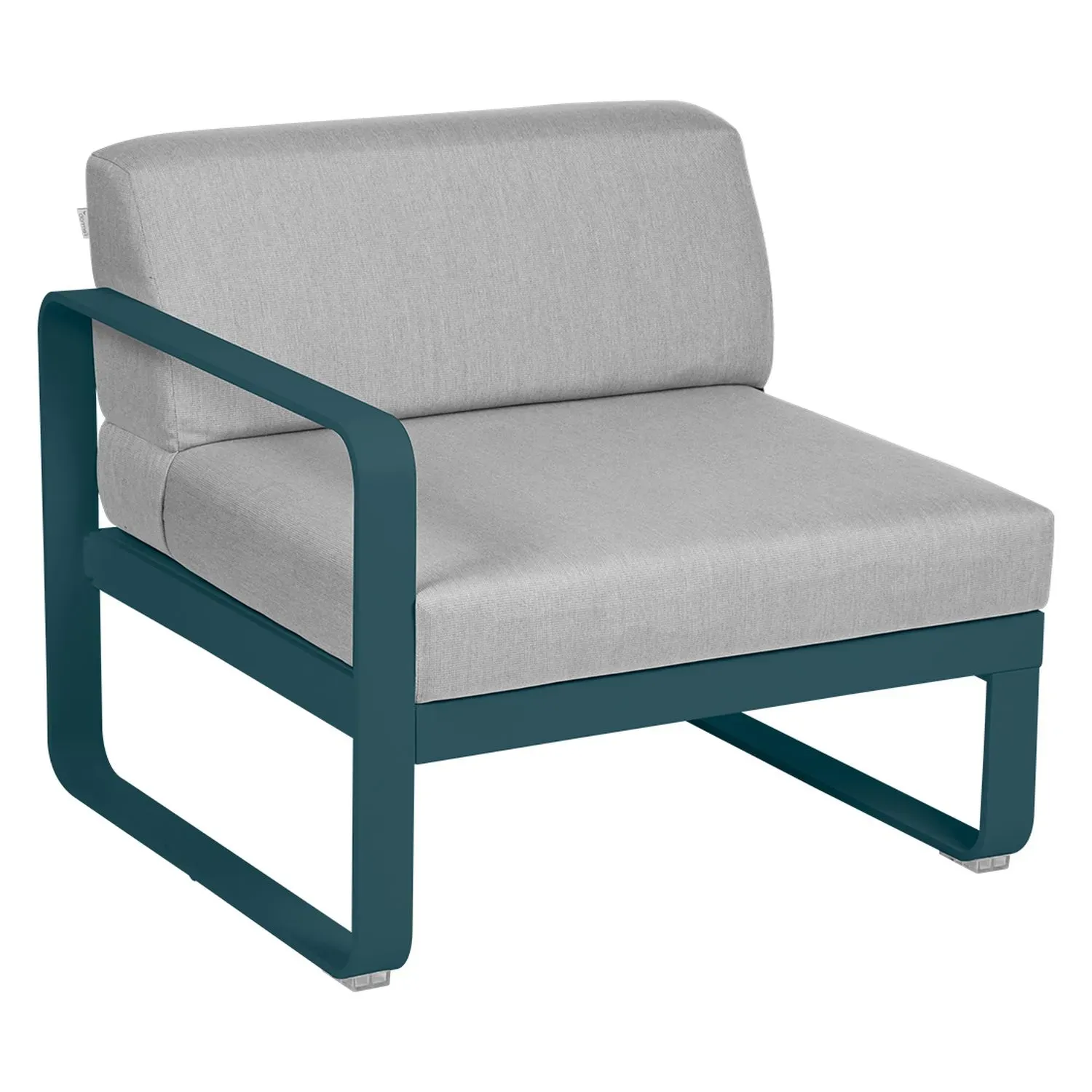 Fermob Fauteuil modulable gauche BELLEVIE - 21 bleu acapulco - gris flanelle