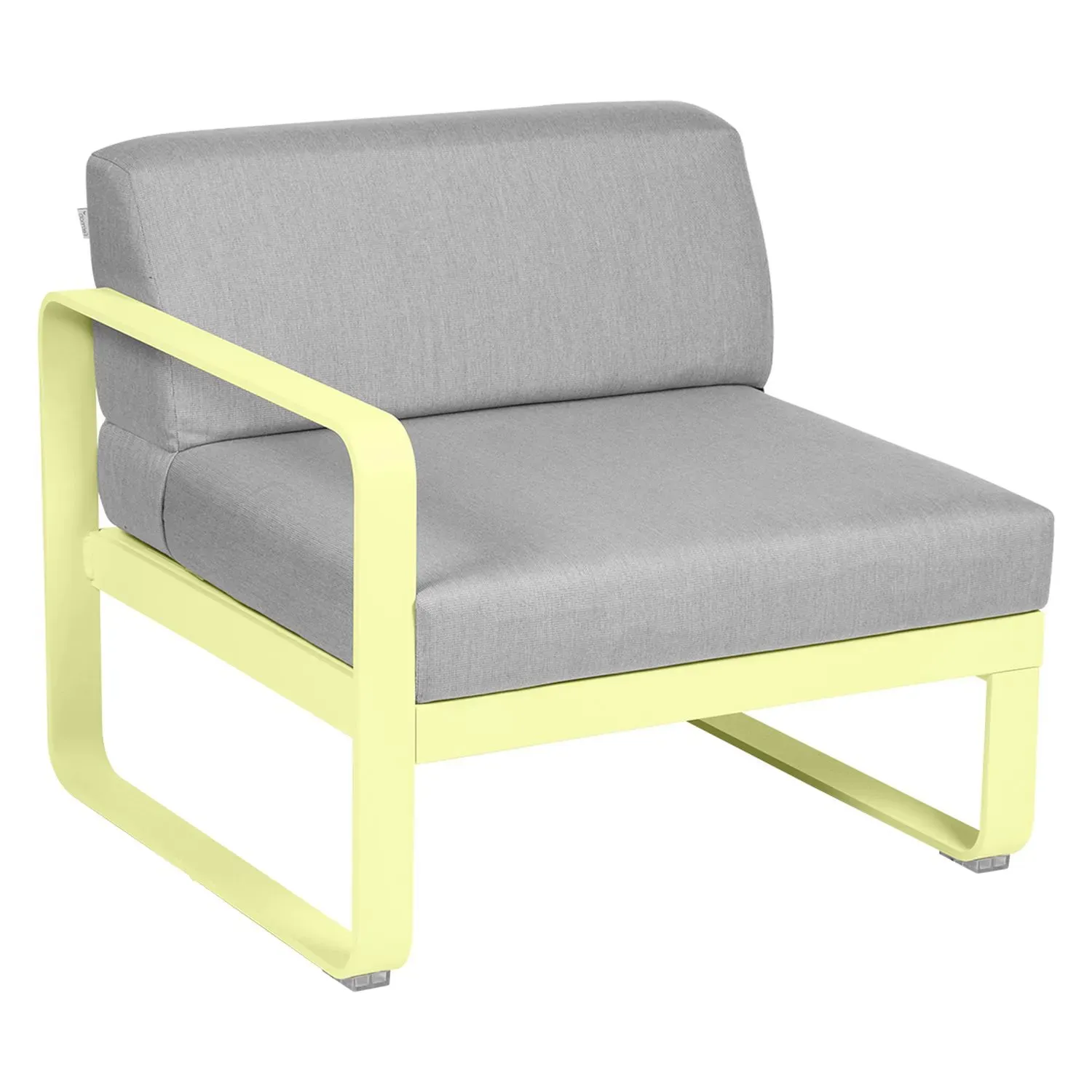 Fermob Fauteuil modulable gauche BELLEVIE - A6 citron givré - gris flanelle