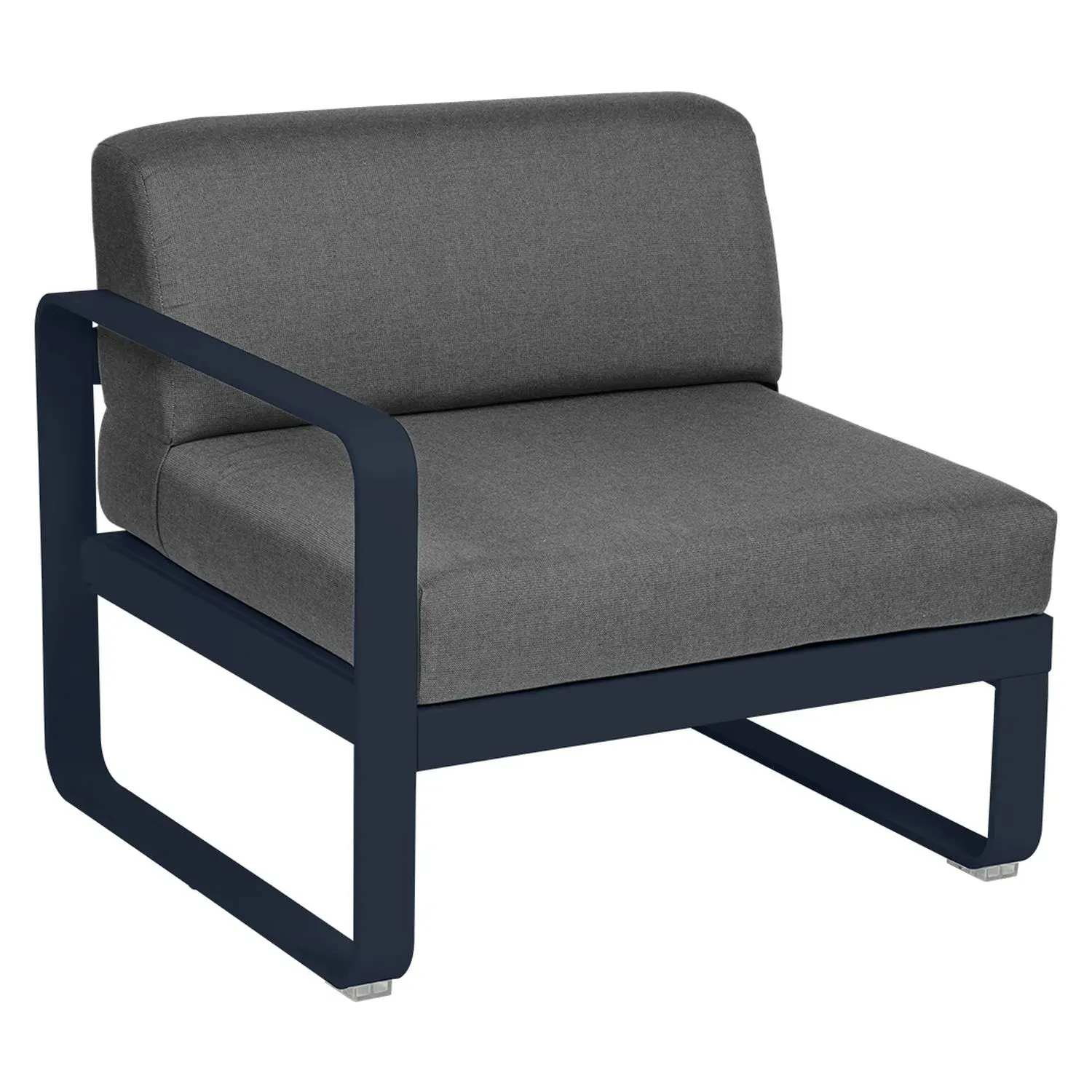 Fermob Fauteuil modulable gauche BELLEVIE - 92 bleu abysse - gris graphite