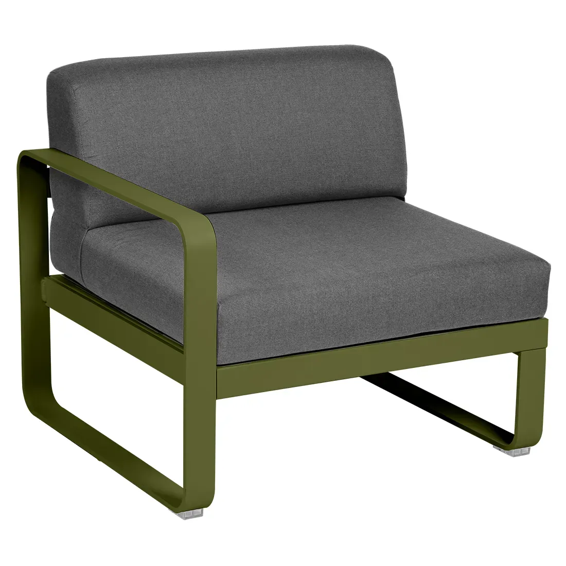 Fermob Fauteuil modulable gauche BELLEVIE - D3 Pesto - gris graphite
