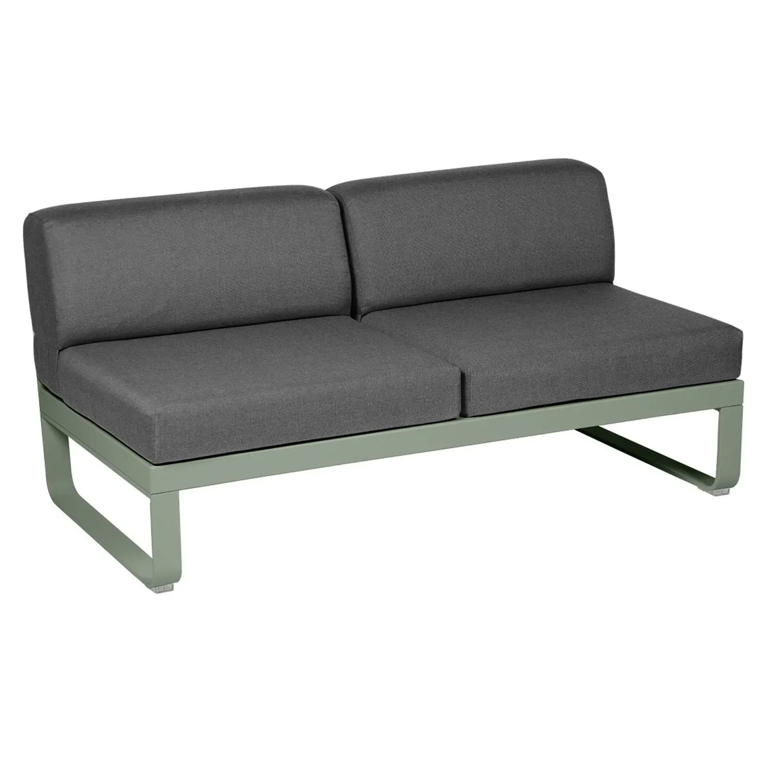 Fermob Canapé 2 places modulable centre BELLEVIE - 82 cactus mat - gris graphite