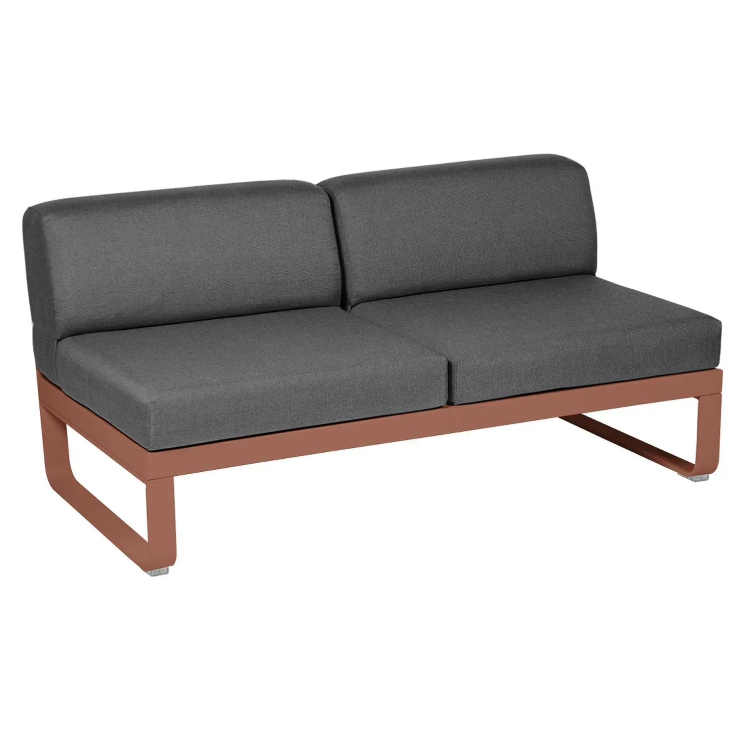 Fermob Canapé 2 places modulable centre BELLEVIE - 20 ocre rouge - gris graphite