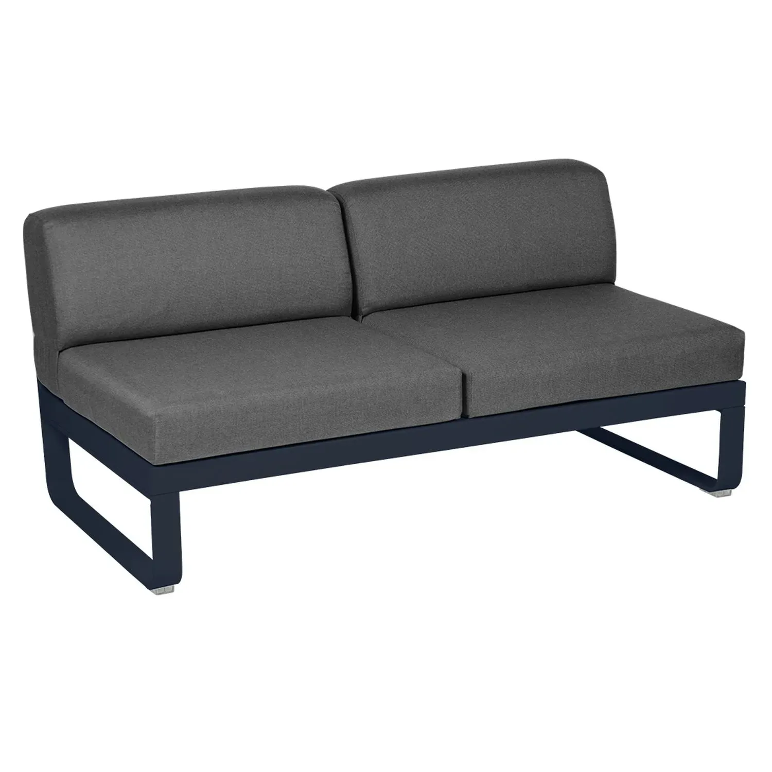 Fermob Canapé 2 places modulable centre BELLEVIE - 92 bleu abysse - gris graphite