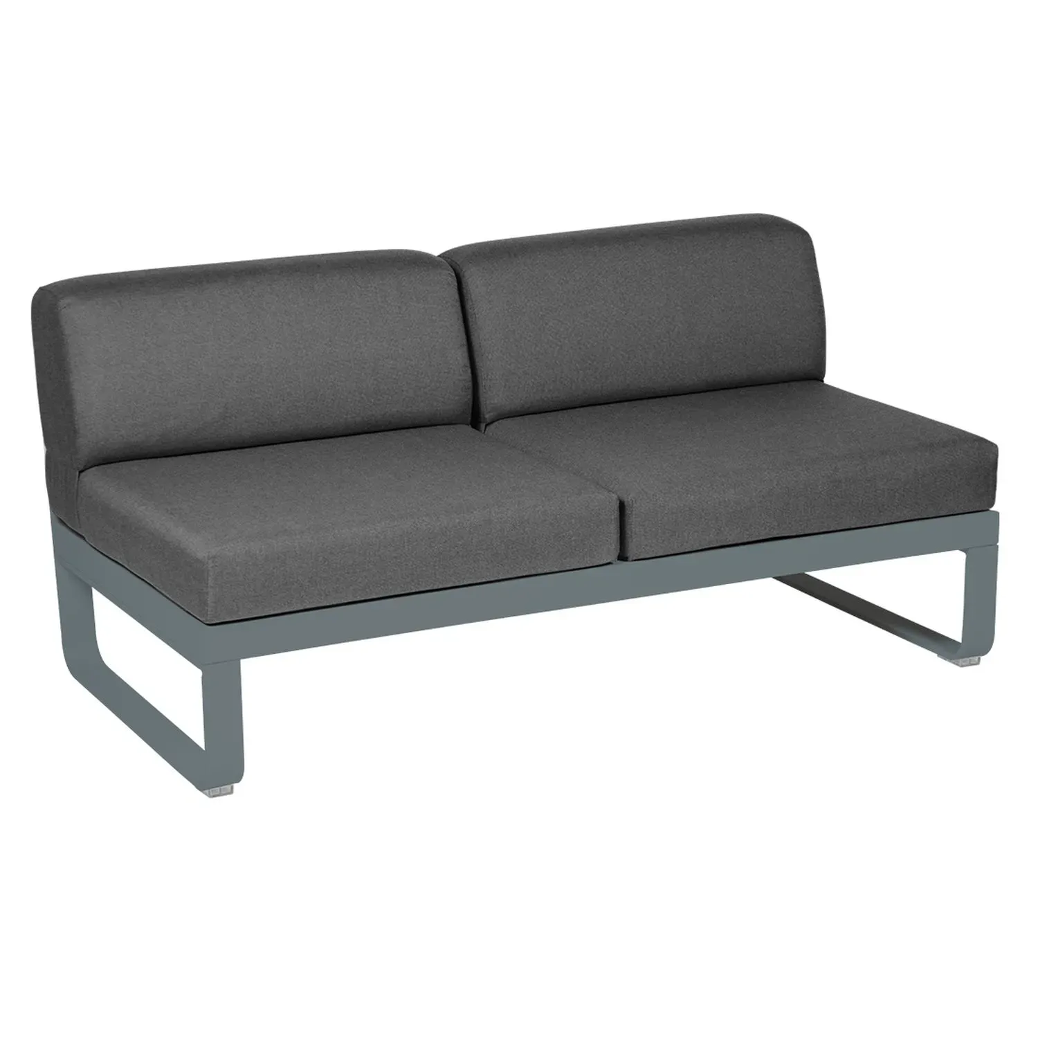 Fermob Canapé 2 places modulable centre BELLEVIE - 26 gris orage - gris graphite