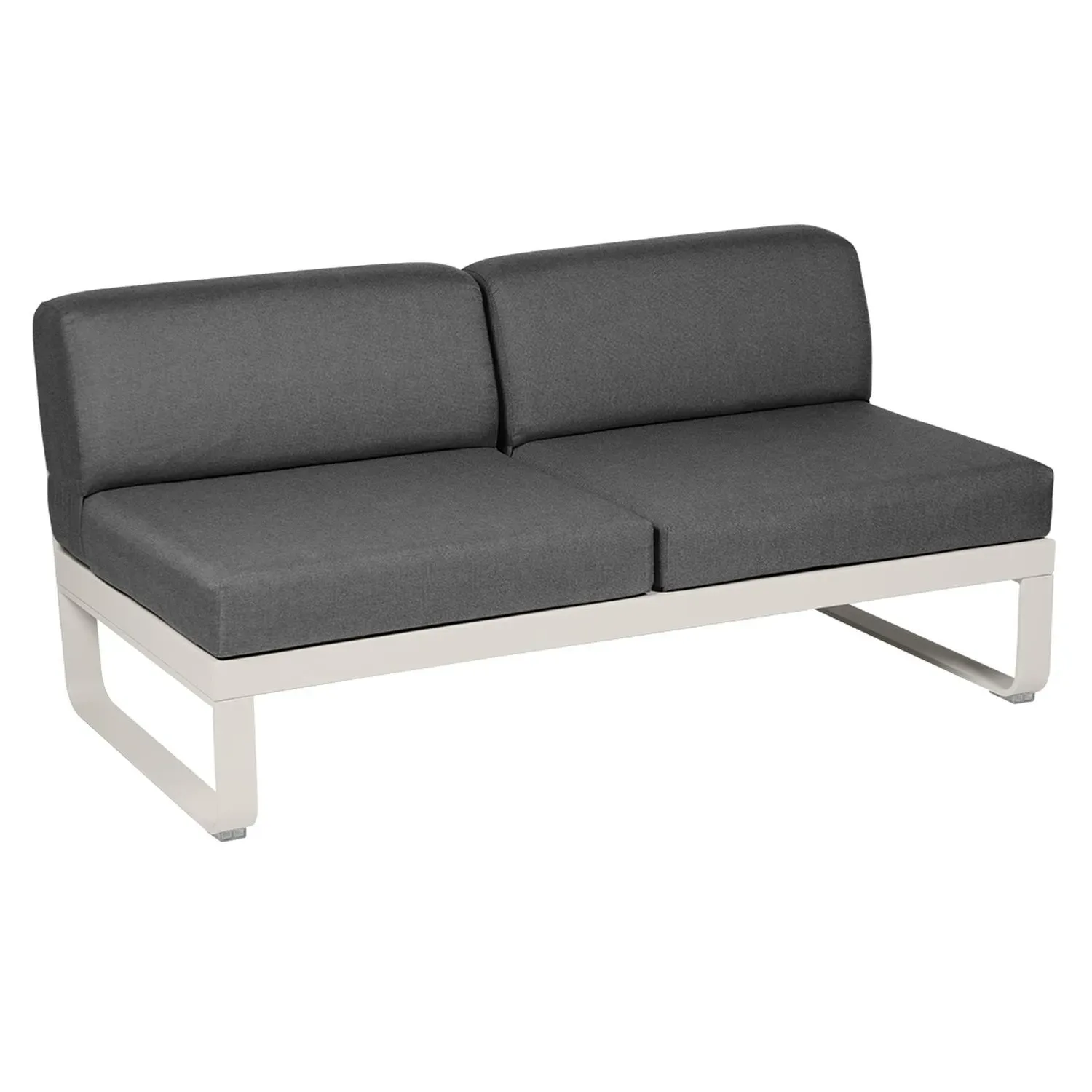 Fermob Canapé 2 places modulable centre BELLEVIE - A5 gris argile - gris graphite