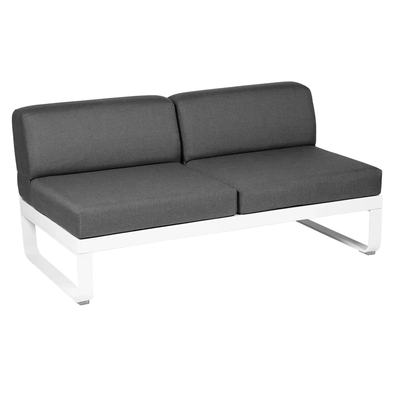 Fermob Canapé 2 places modulable centre BELLEVIE - 01 blanc coton - gris graphite