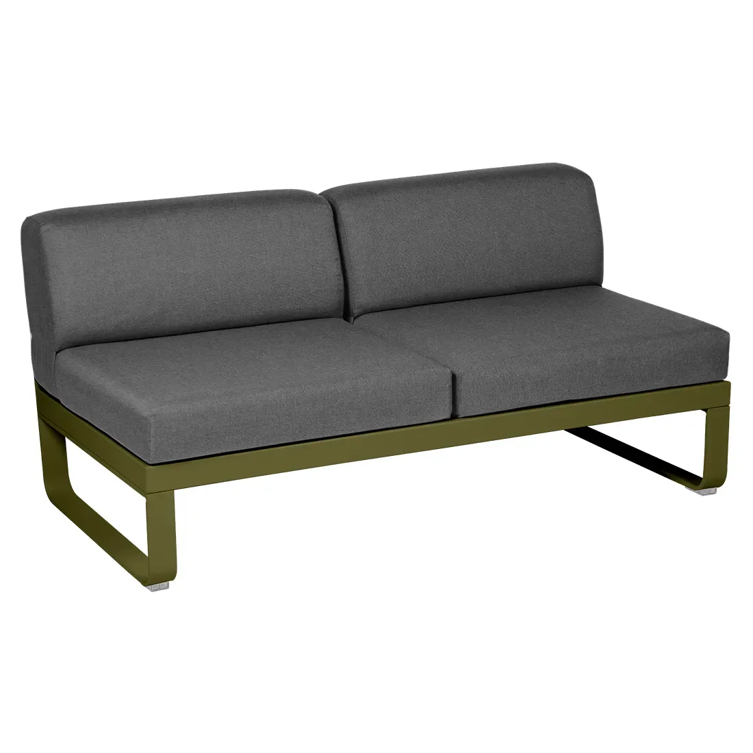 Fermob Canapé 2 places modulable centre BELLEVIE - D3 Pesto - gris graphite
