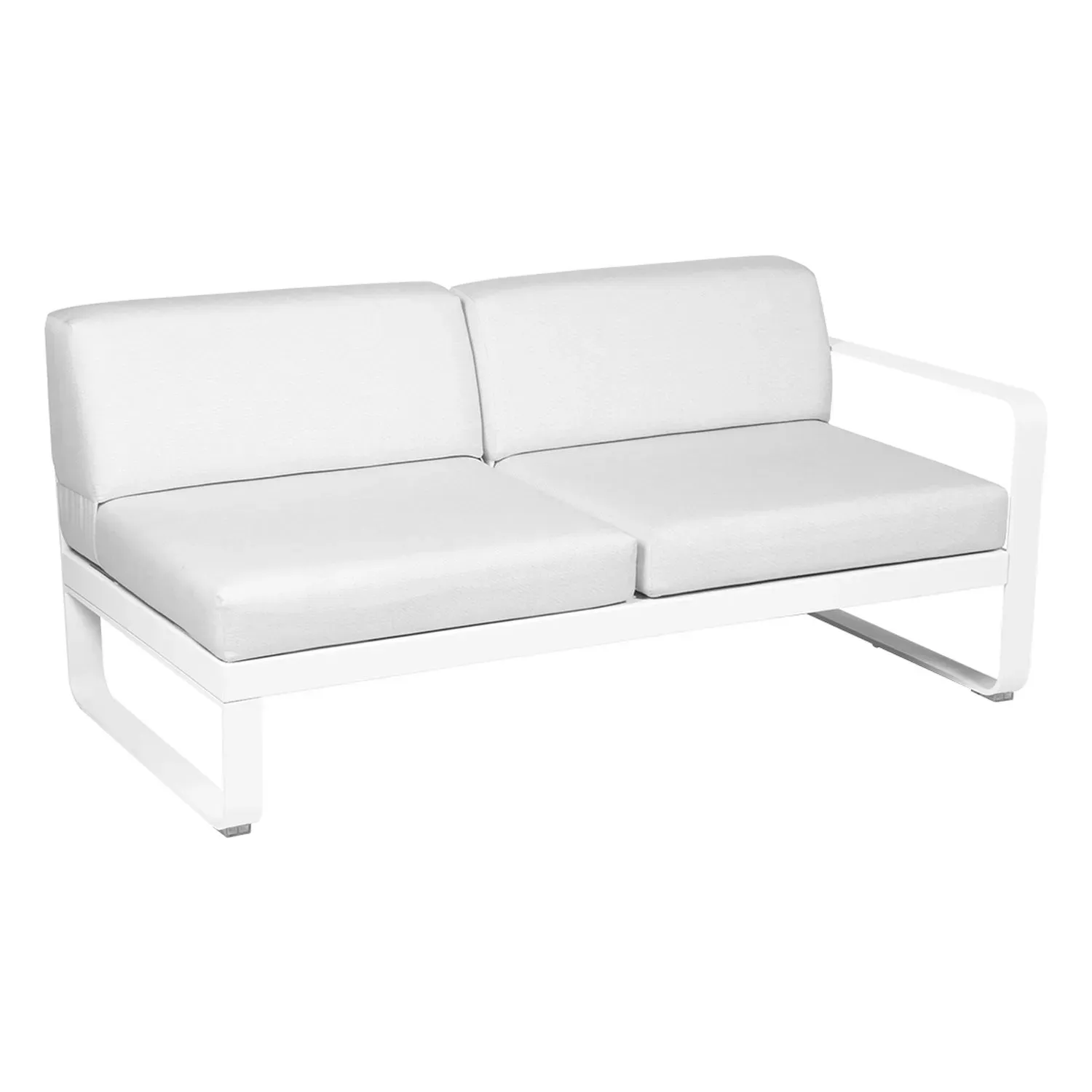 Fermob Canapé 2 places modulable droite BELLEVIE - 01 blanc coton - blanc grisé