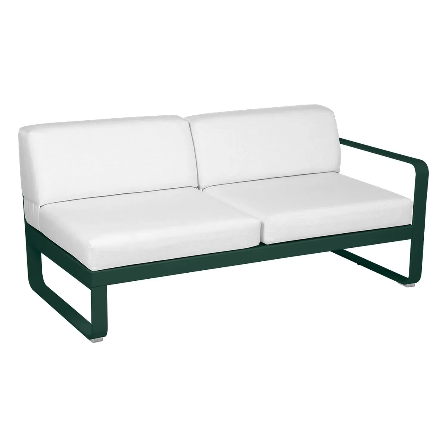 Fermob Canapé 2 places modulable droite BELLEVIE - 02 vert cèdre - blanc grisé