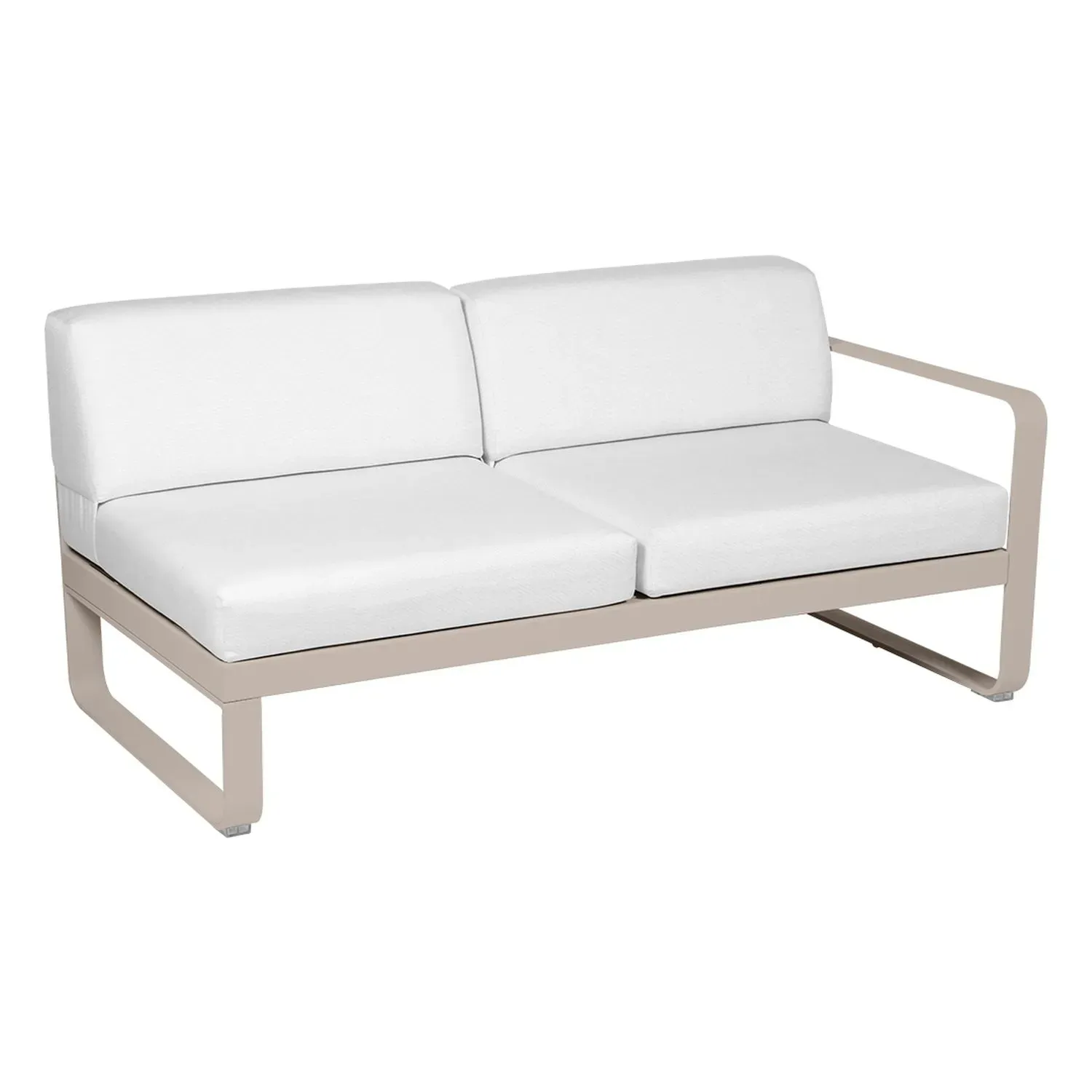 Fermob Canapé 2 places modulable droite BELLEVIE - 14 muscade - blanc grisé