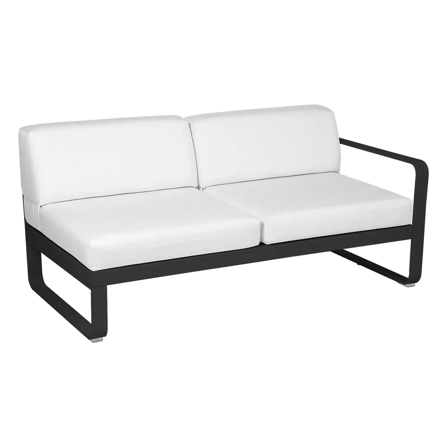 Fermob Canapé 2 places modulable droite BELLEVIE - 42 réglisse - blanc grisé