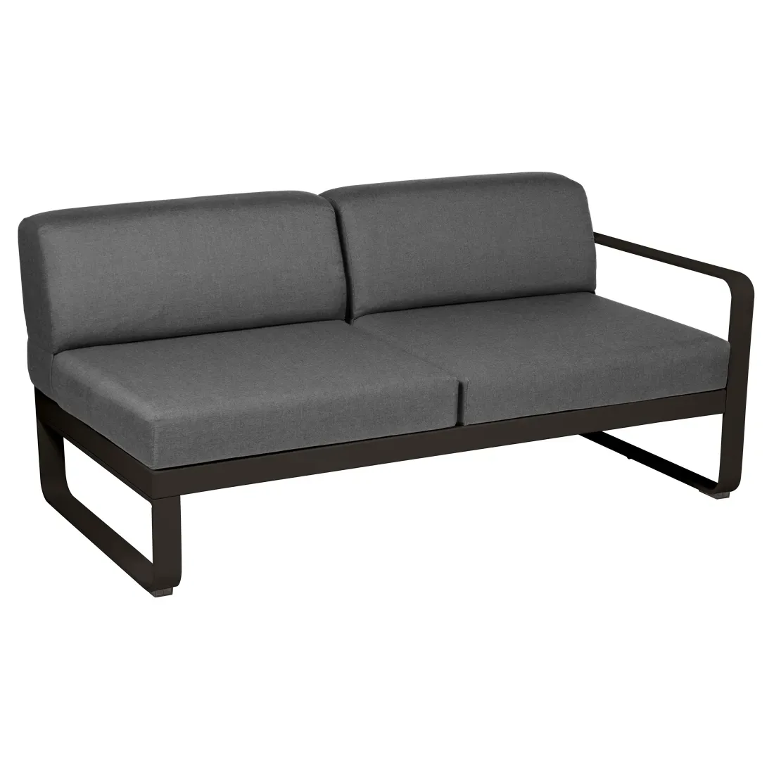 Fermob Canapé 2 places modulable droite BELLEVIE - E3 Tonka - gris graphite