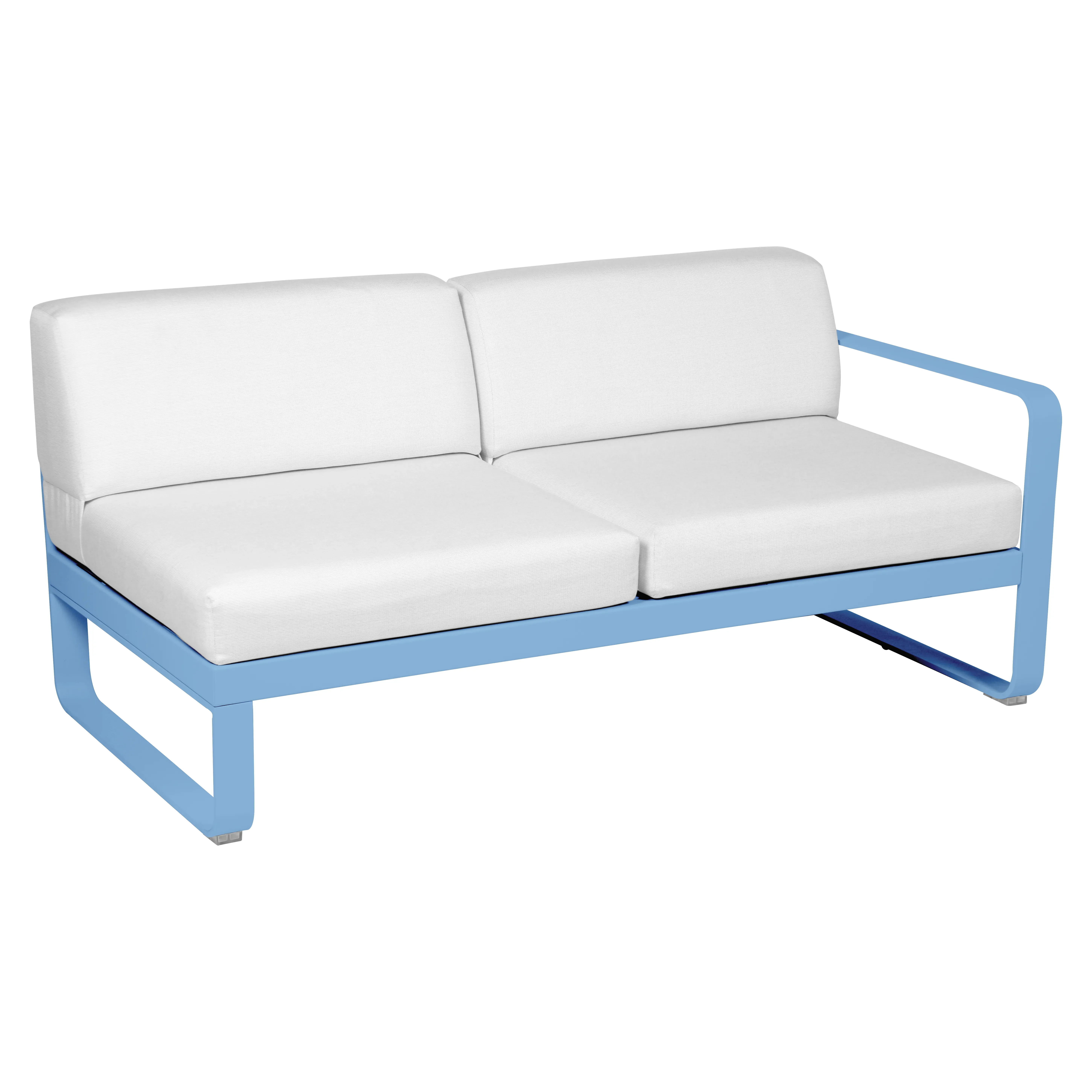 Fermob Canapé 2 places modulable droite BELLEVIE - E1 bleu-maya - blanc grisé