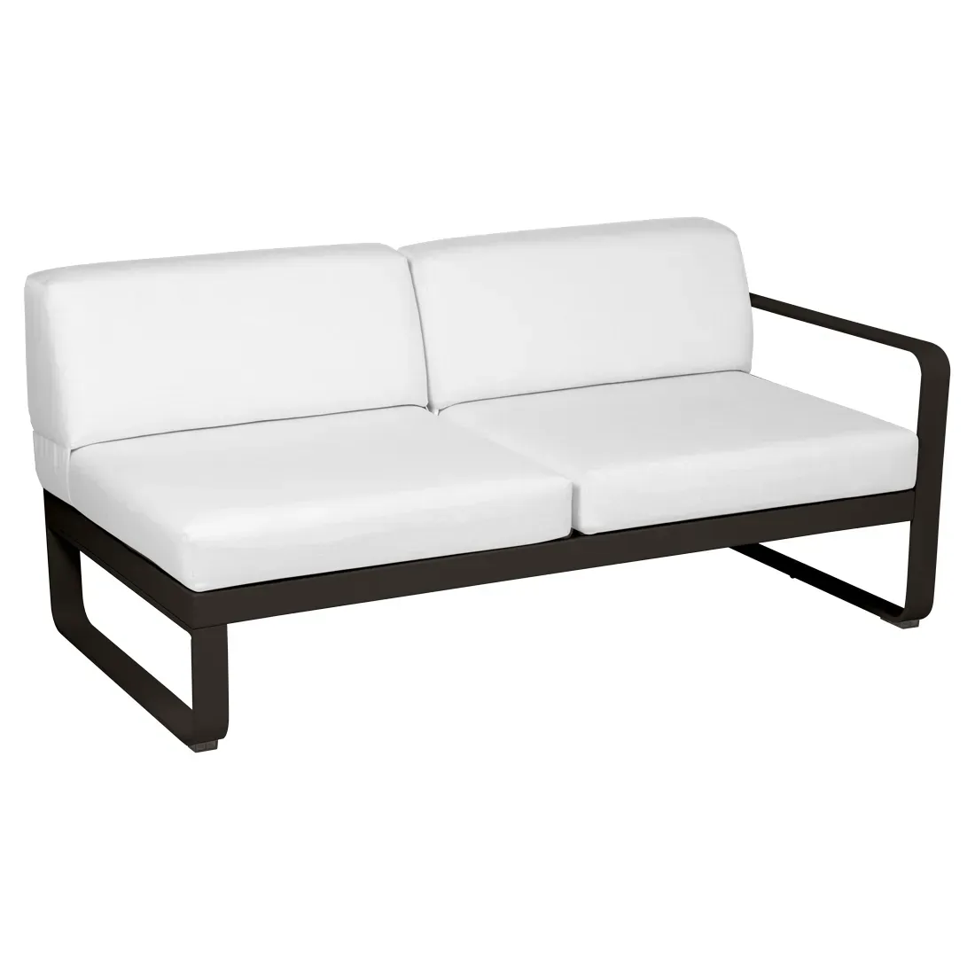 Fermob Canapé 2 places modulable droite BELLEVIE - E3 Tonka - blanc grisé