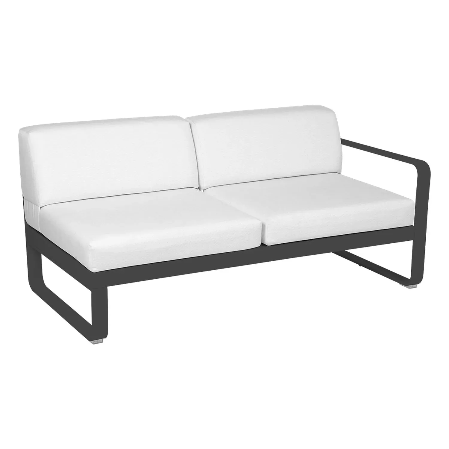 Fermob Canapé 2 places modulable droite BELLEVIE - 47 anthracite mat - blanc grisé