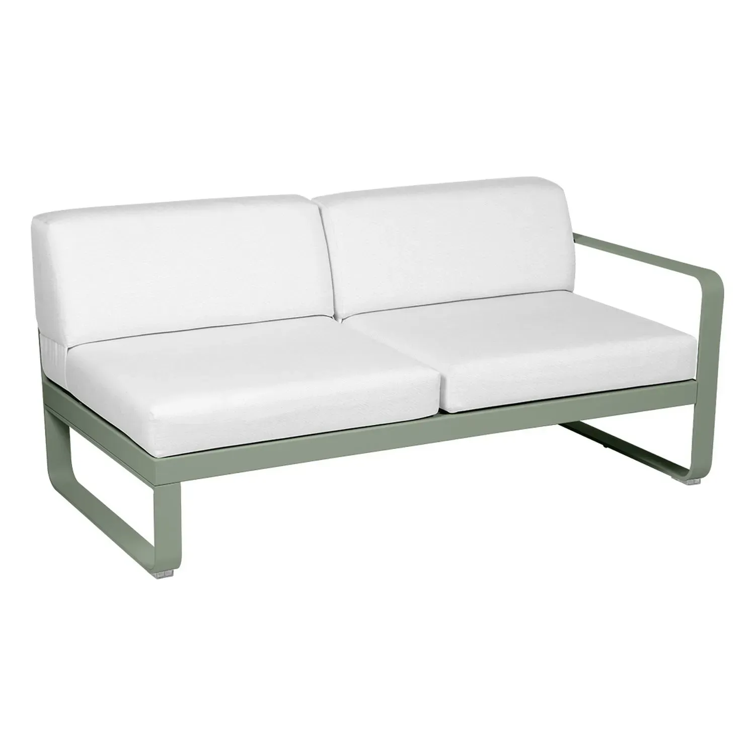 Fermob Canapé 2 places modulable droite BELLEVIE - 82 cactus mat - blanc grisé