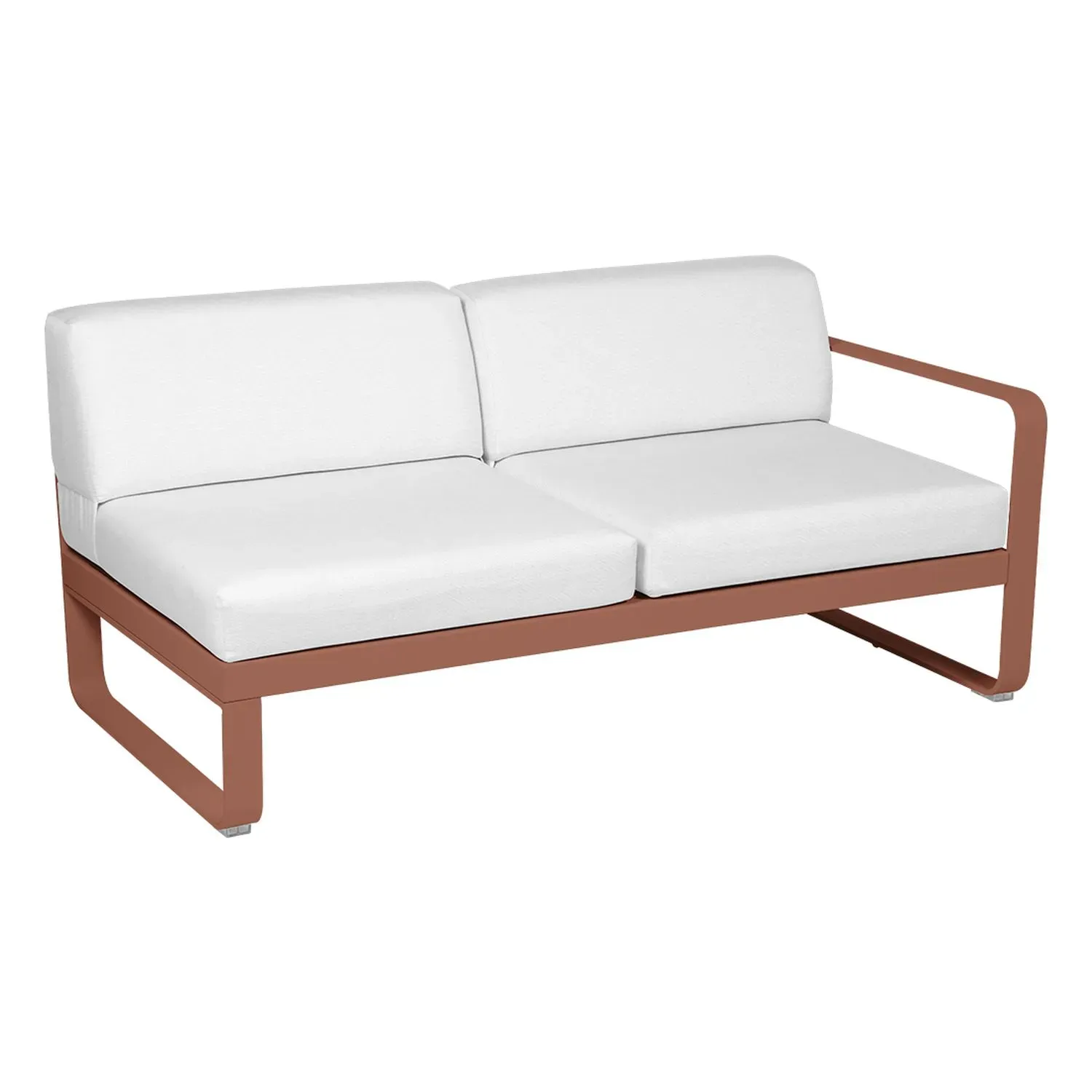 Fermob Canapé 2 places modulable droite BELLEVIE - 20 ocre rouge - blanc grisé