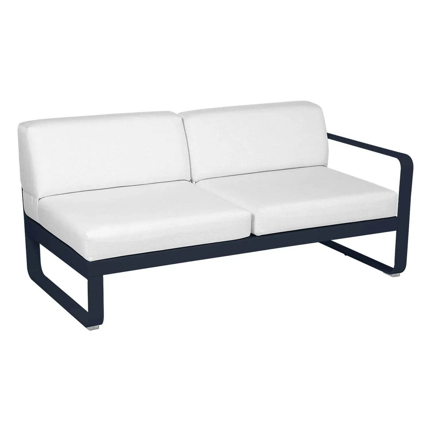 Fermob Canapé 2 places modulable droite BELLEVIE - 92 bleu abysse - blanc grisé