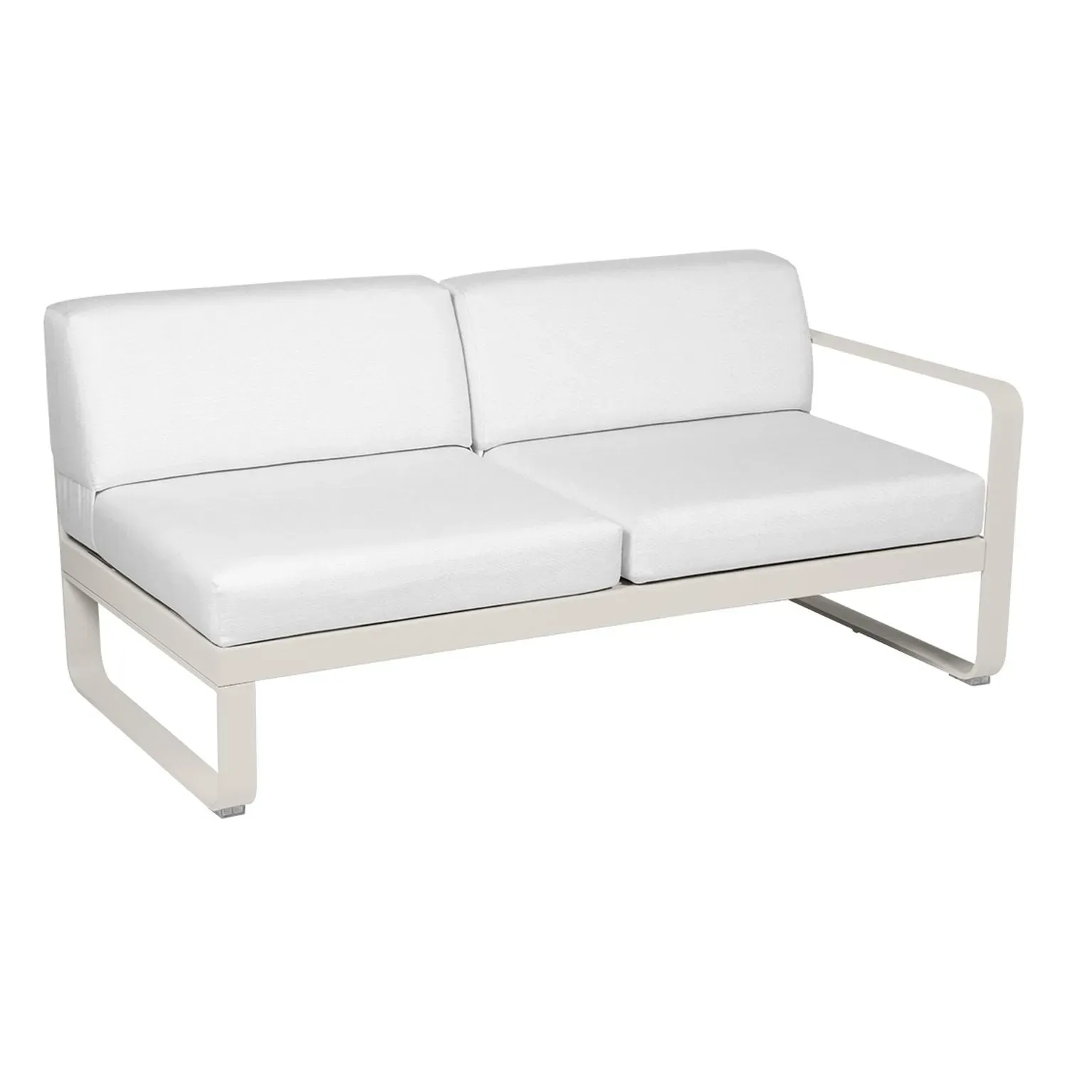 Fermob Canapé 2 places modulable droite BELLEVIE - A5 gris argile - blanc grisé