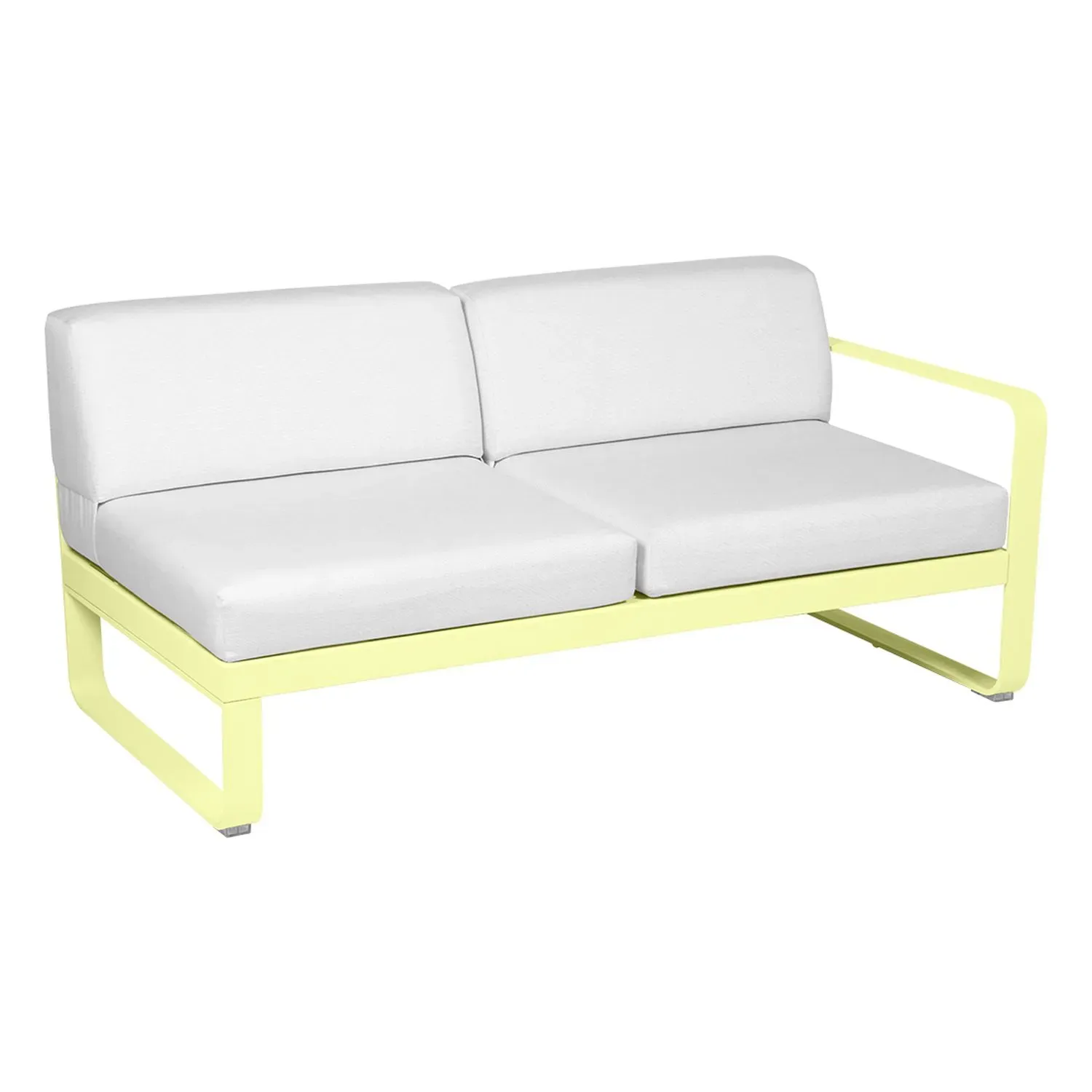 Fermob Canapé 2 places modulable droite BELLEVIE - A6 citron givré - blanc grisé
