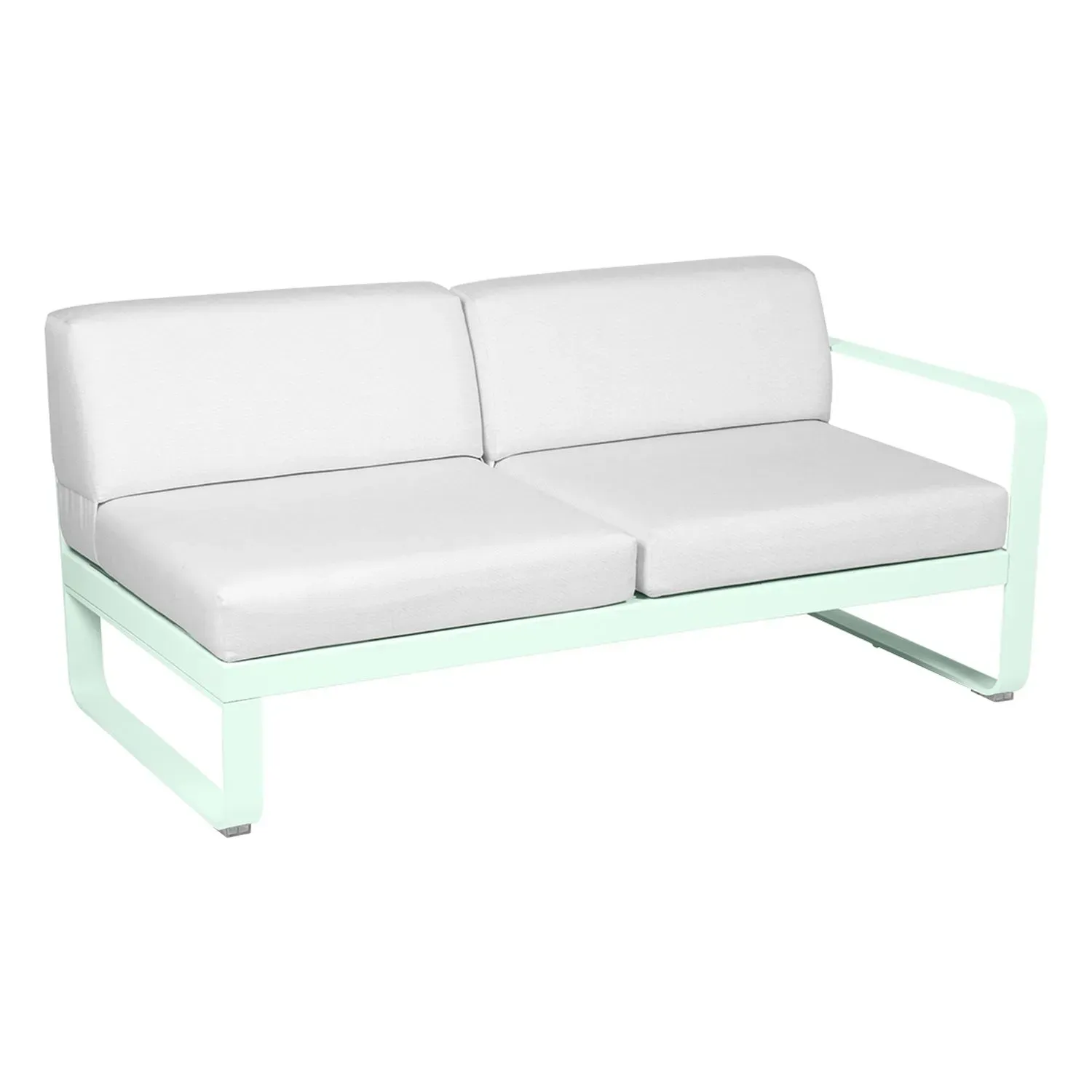 Fermob Canapé 2 places modulable droite BELLEVIE - A7 menthe glaciale - blanc grisé