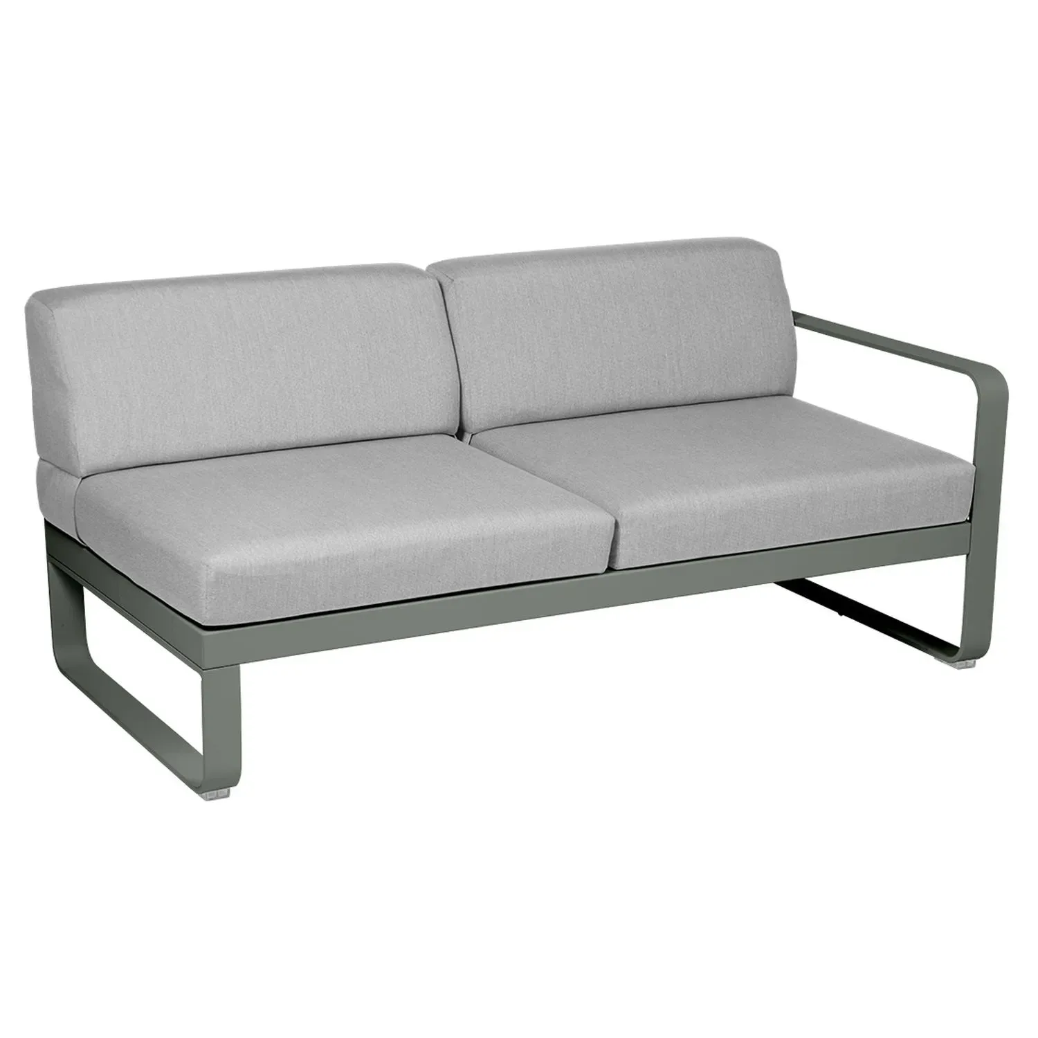 Fermob Canapé 2 places modulable droite BELLEVIE - 48 romarin mat - gris flanelle
