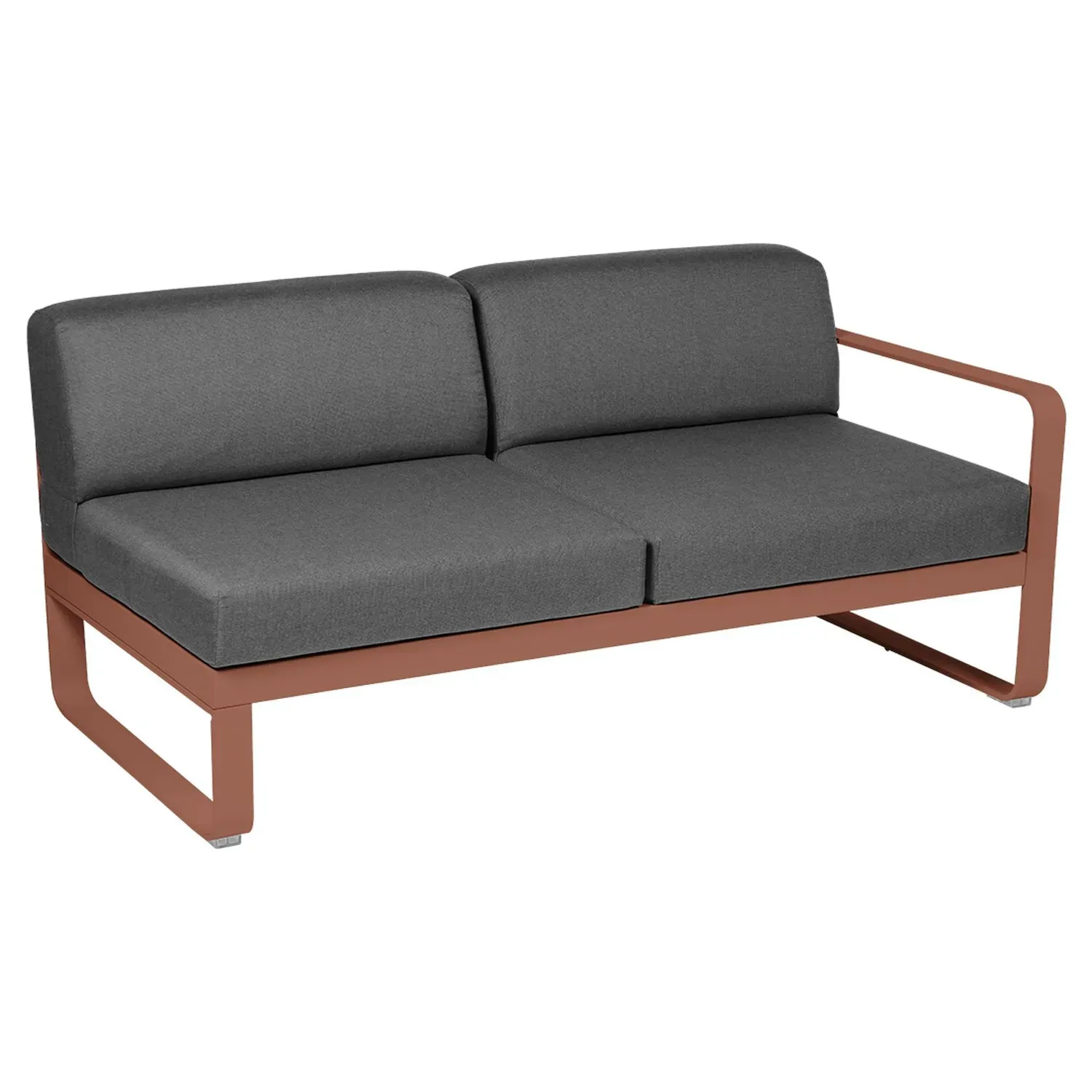 Fermob Canapé 2 places modulable droite BELLEVIE - 20 ocre rouge - gris graphite