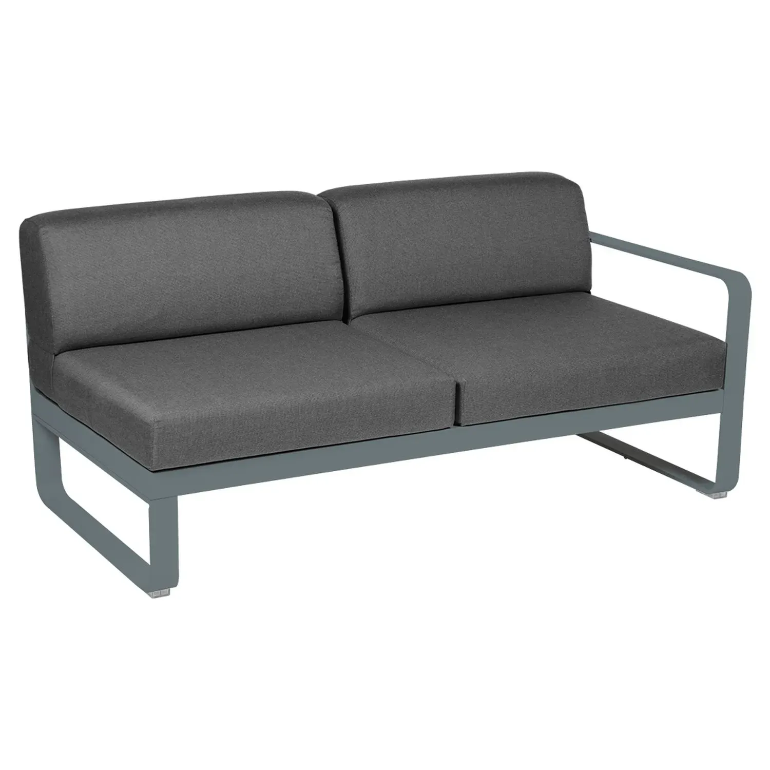 Fermob Canapé 2 places modulable droite BELLEVIE - 26 gris orage - gris graphite