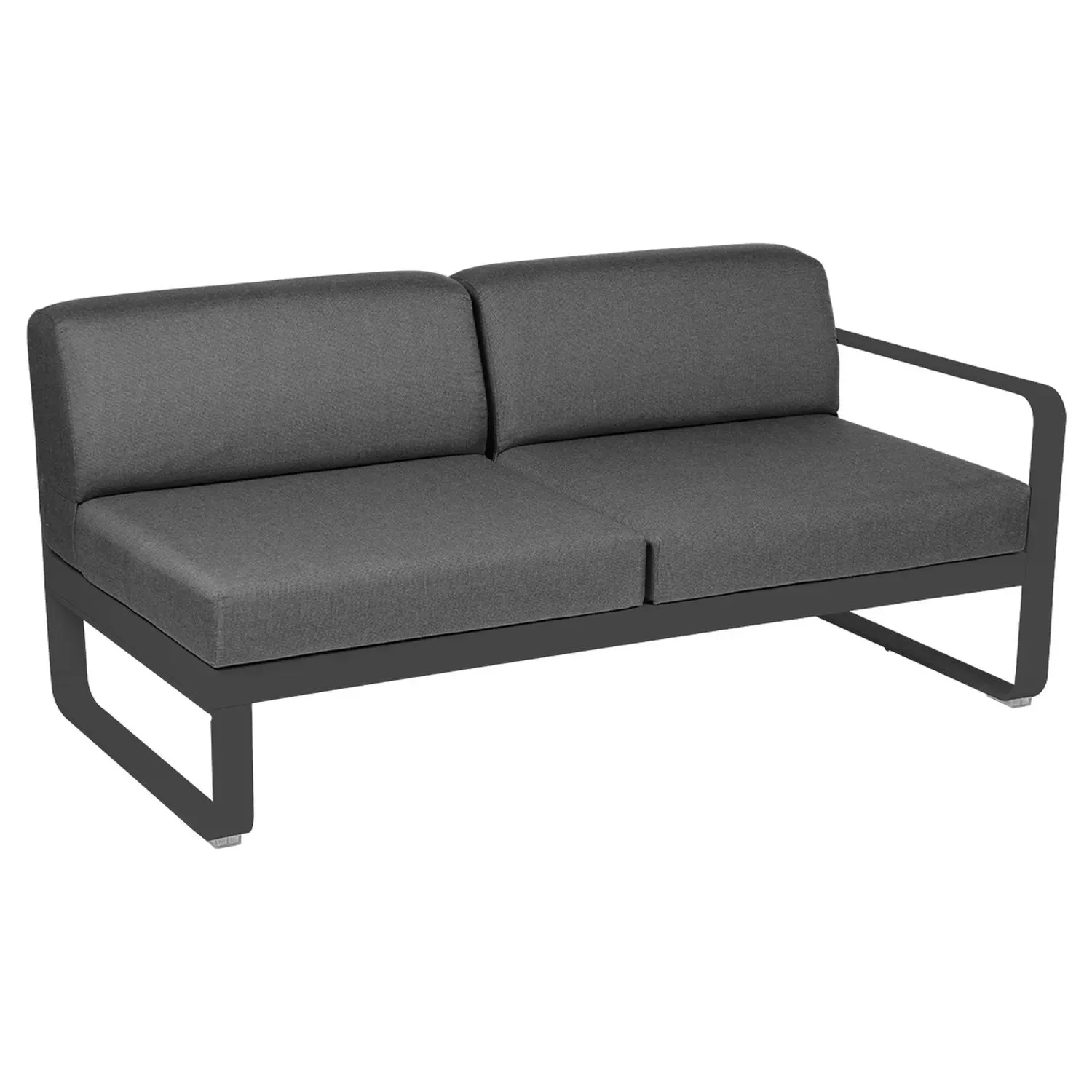 Fermob Canapé 2 places modulable droite BELLEVIE - 47 anthracite mat - gris graphite