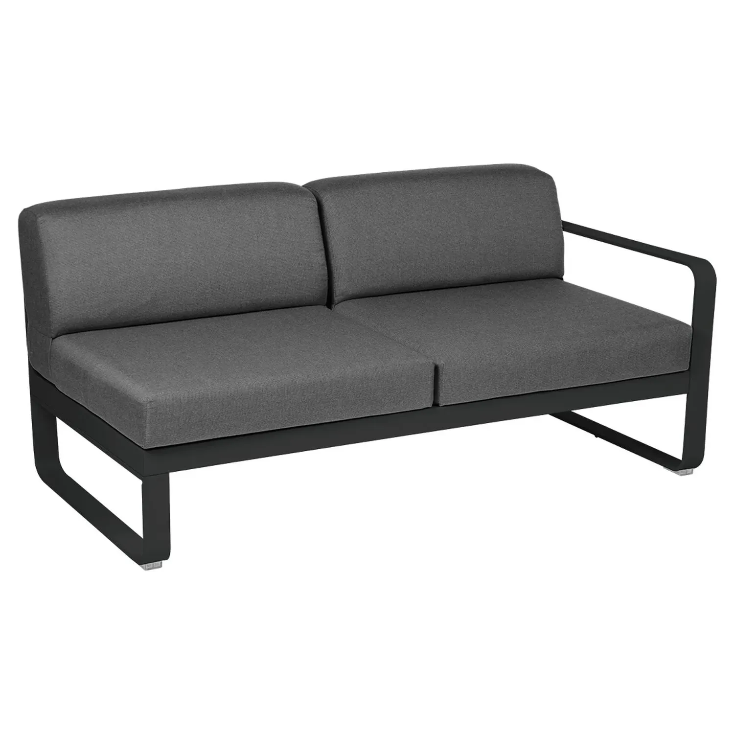 Fermob Canapé 2 places modulable droite BELLEVIE - 42 réglisse - gris graphite