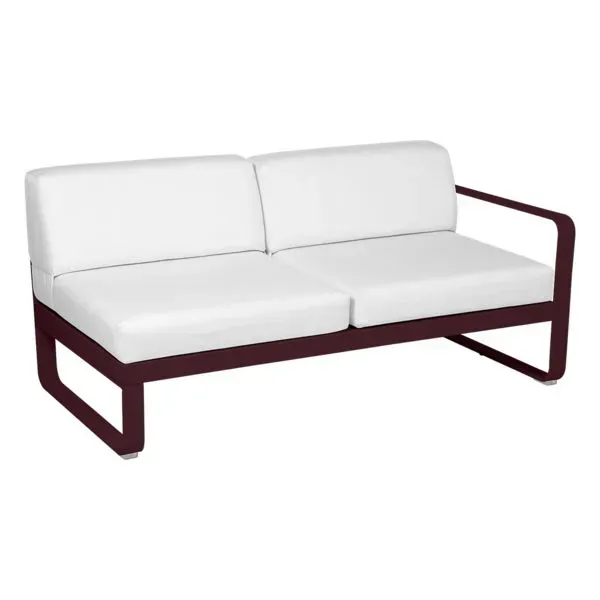 Fermob Canapé 2 places modulable droite BELLEVIE - B9 cerise noire - blanc grisé