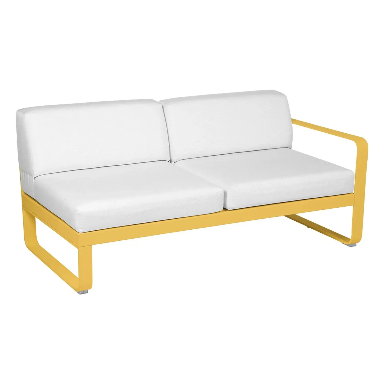 Fermob Canapé 2 places modulable droite BELLEVIE - C6 Miel - blanc grisé