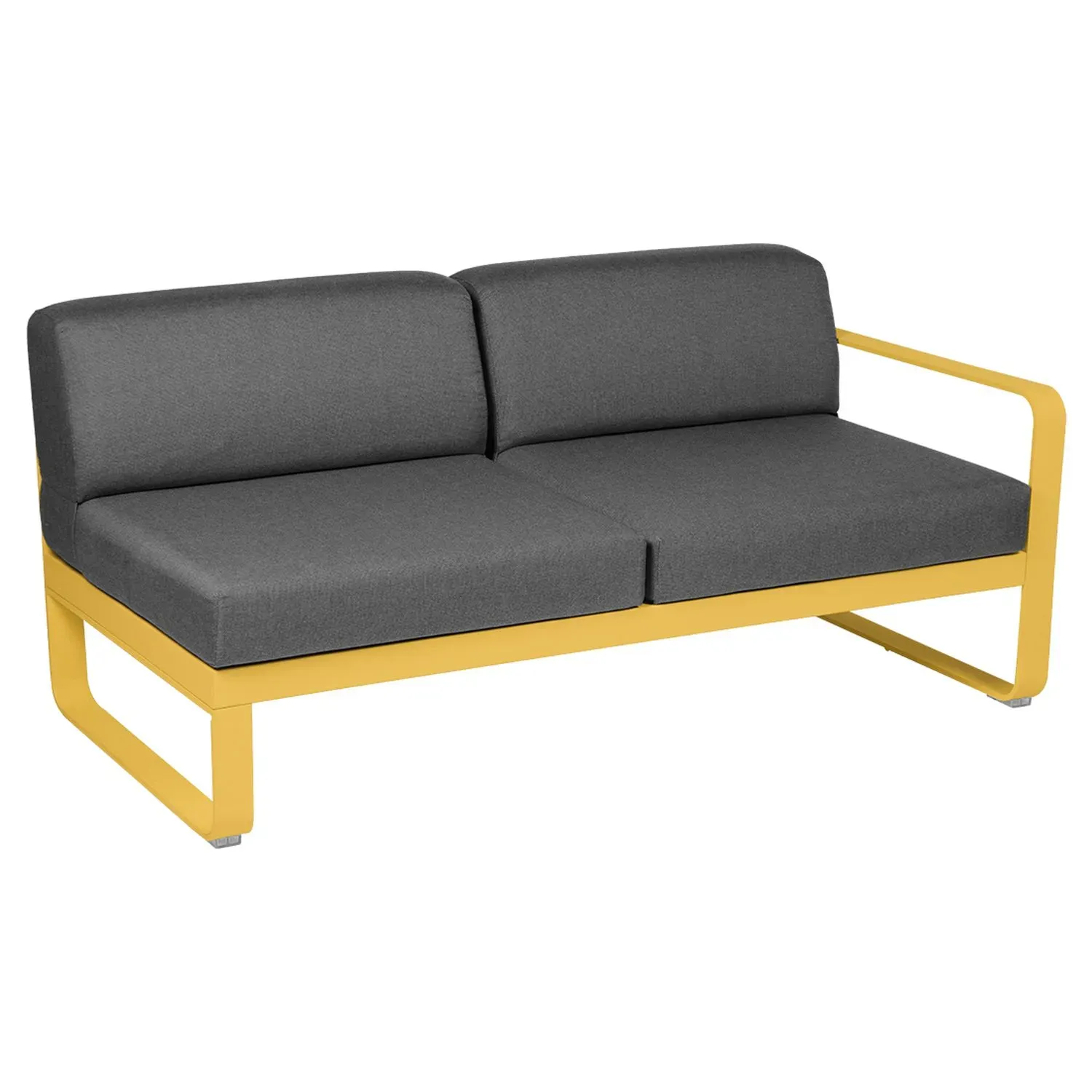 Fermob Canapé 2 places modulable droite BELLEVIE - C6 Miel - gris graphite