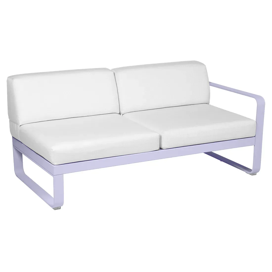 Fermob Canapé 2 places modulable droite BELLEVIE - D1 Guimauve - blanc grisé
