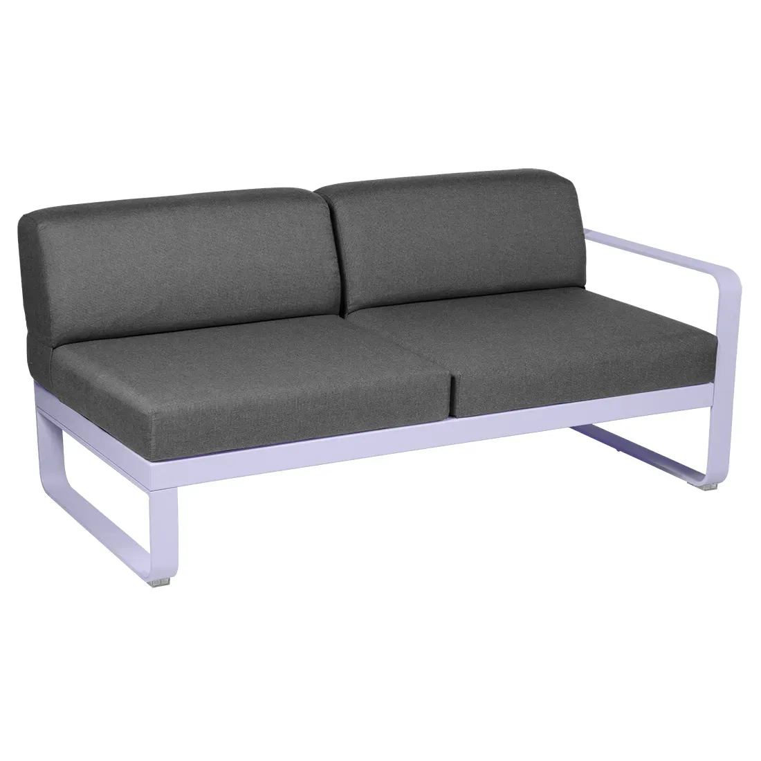 Fermob Canapé 2 places modulable droite BELLEVIE - D1 Guimauve - gris graphite