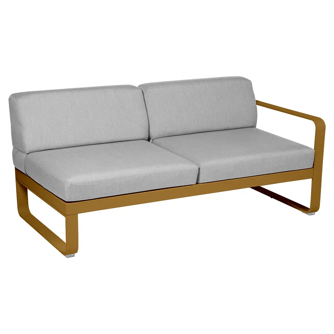 Fermob Canapé 2 places modulable droite BELLEVIE - D2 Pain d'épices - gris flanelle