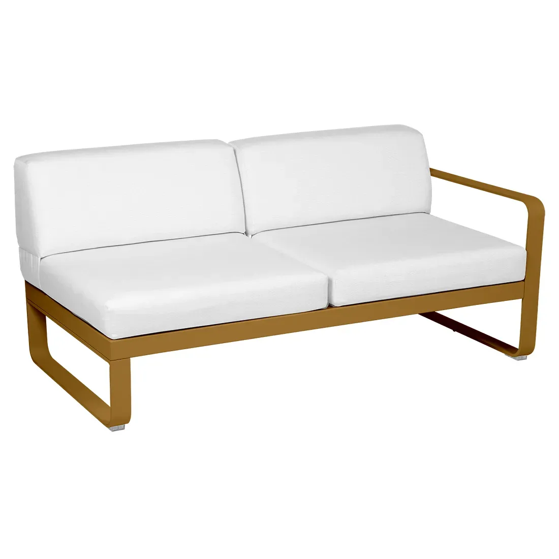 Fermob Canapé 2 places modulable droite BELLEVIE - D2 Pain d'épices - blanc grisé