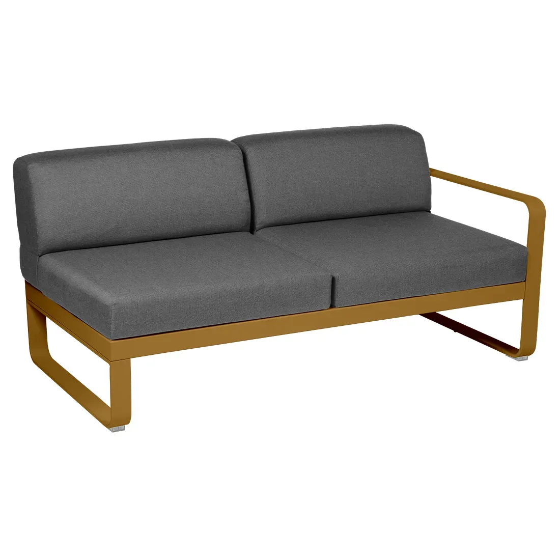 Fermob Canapé 2 places modulable droite BELLEVIE - D2 Pain d'épices - gris graphite