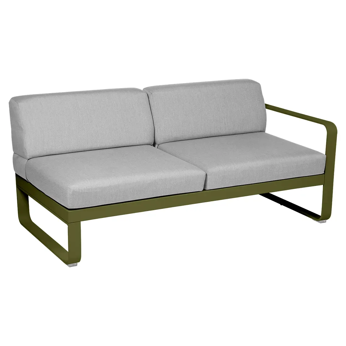 Fermob Canapé 2 places modulable droite BELLEVIE - D3 Pesto - gris flanelle