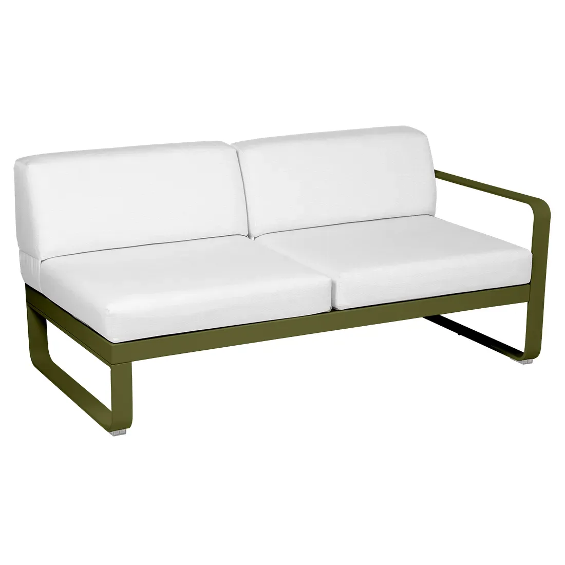 Fermob Canapé 2 places modulable droite BELLEVIE - D3 Pesto - blanc grisé