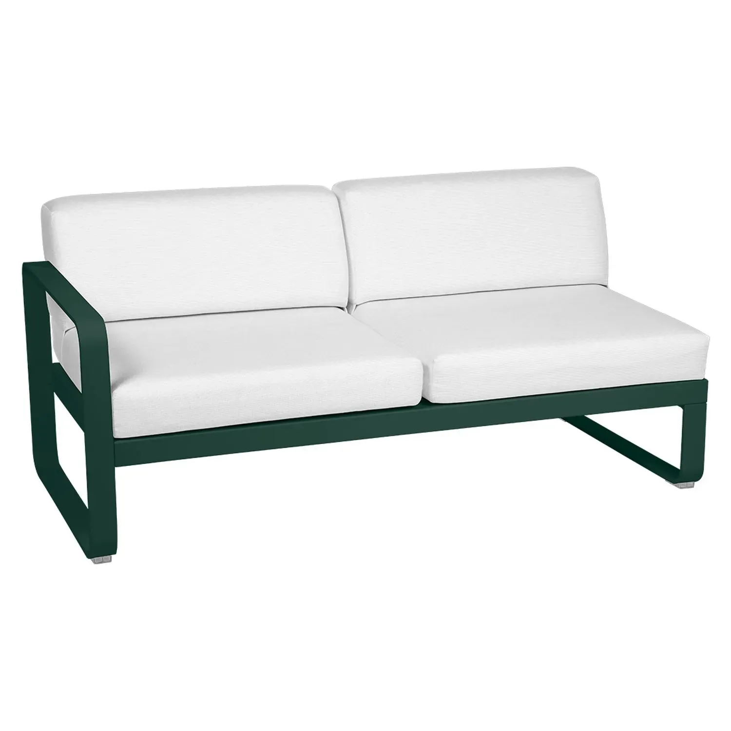 Fermob Canapé 2 places modulable gauche BELLEVIE - 02 vert cèdre - blanc grisé