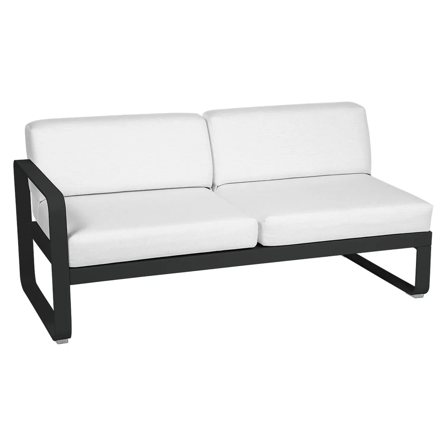 Fermob Canapé 2 places modulable gauche BELLEVIE - 42 réglisse - blanc grisé