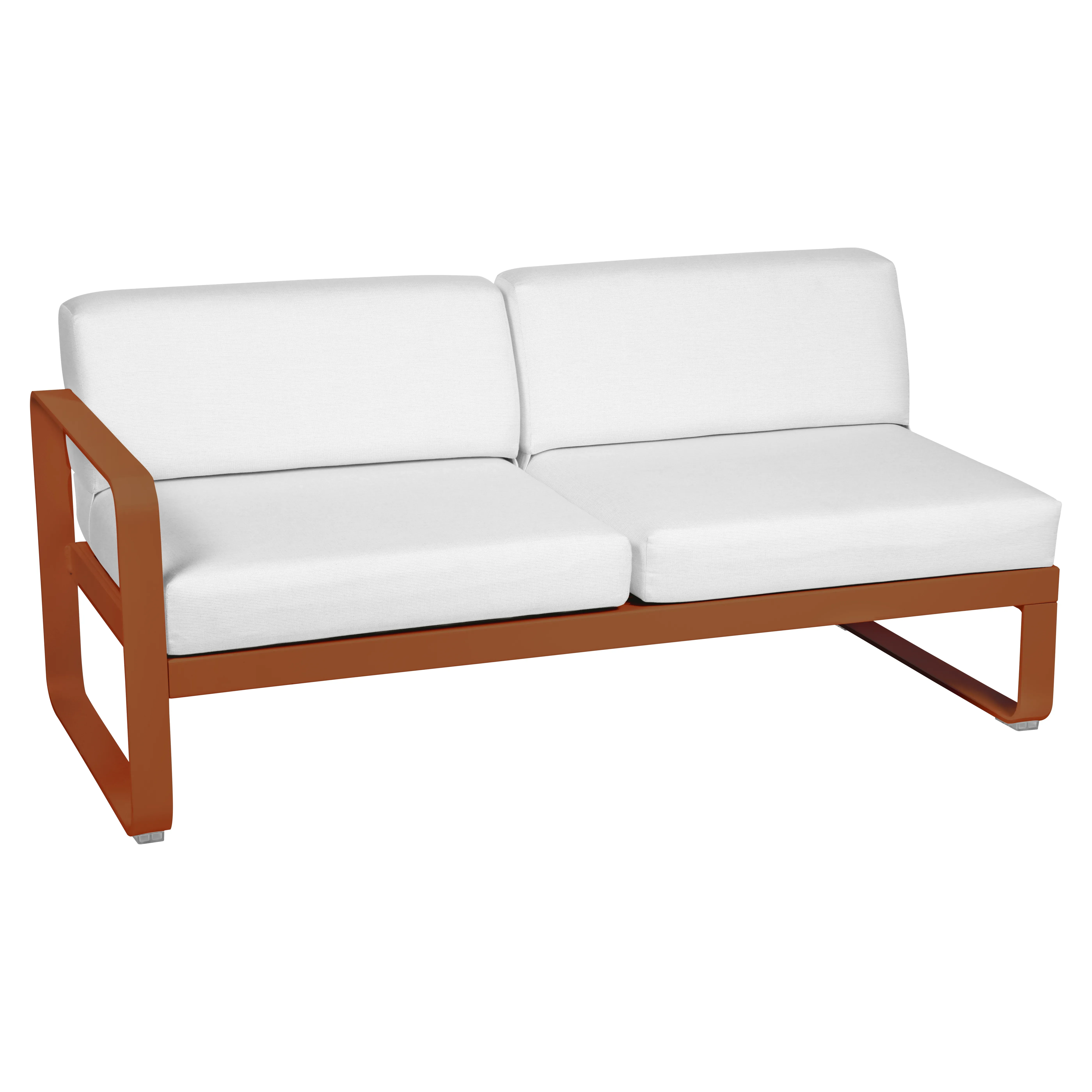 Fermob Canapé 2 places modulable gauche BELLEVIE - E2 orange confite - blanc grisé