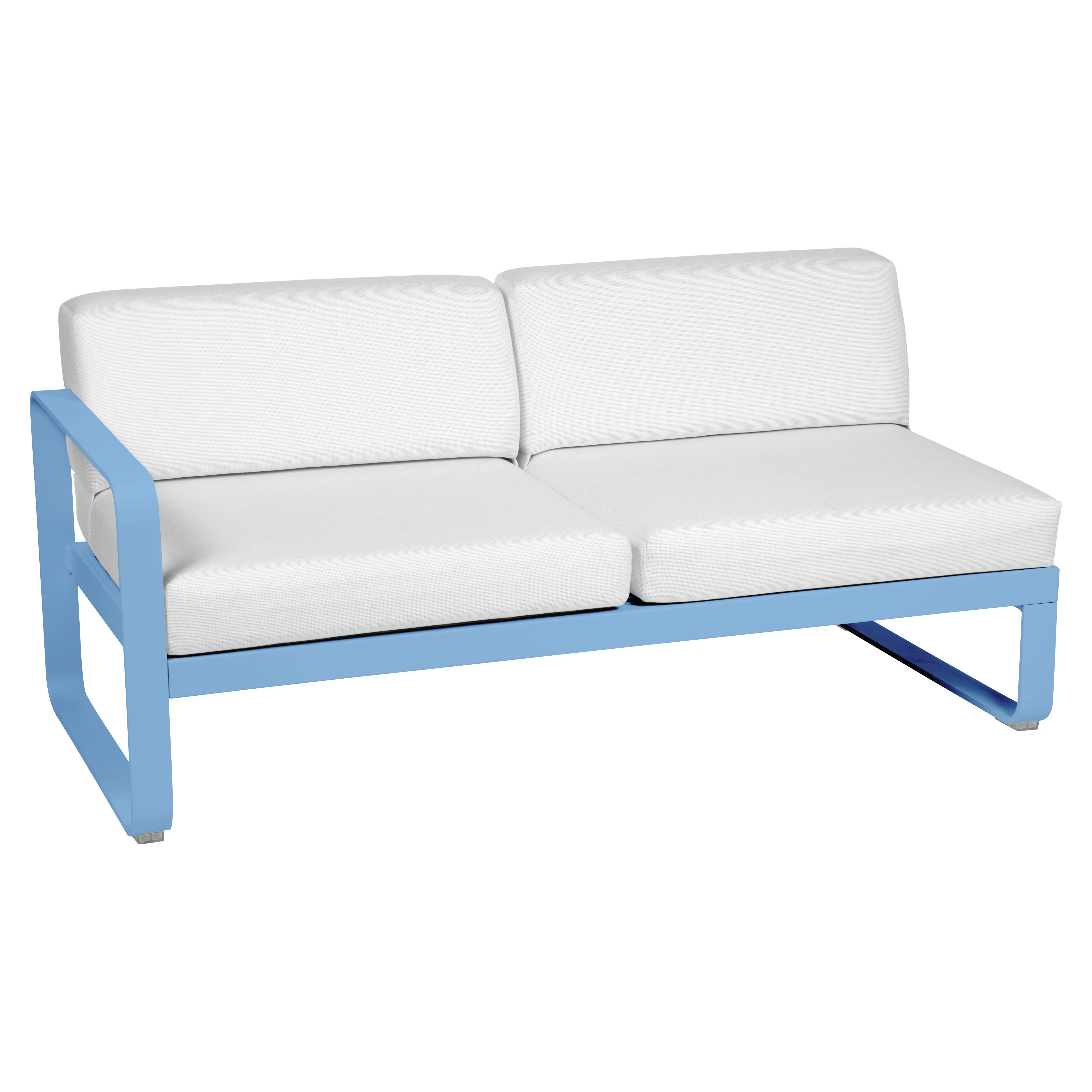 Fermob Canapé 2 places modulable gauche BELLEVIE - E1 bleu-maya - blanc grisé
