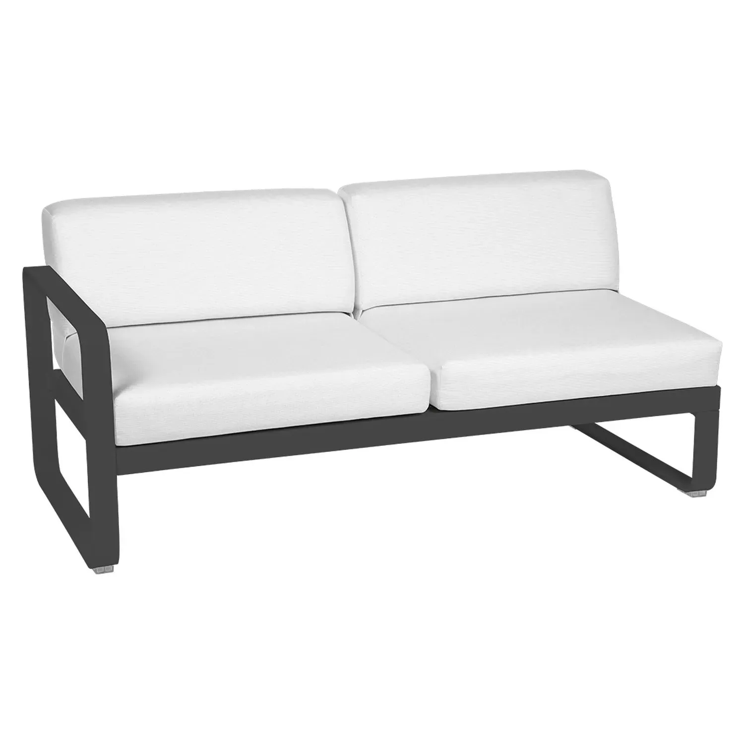 Fermob Canapé 2 places modulable gauche BELLEVIE - 47 anthracite mat - blanc grisé