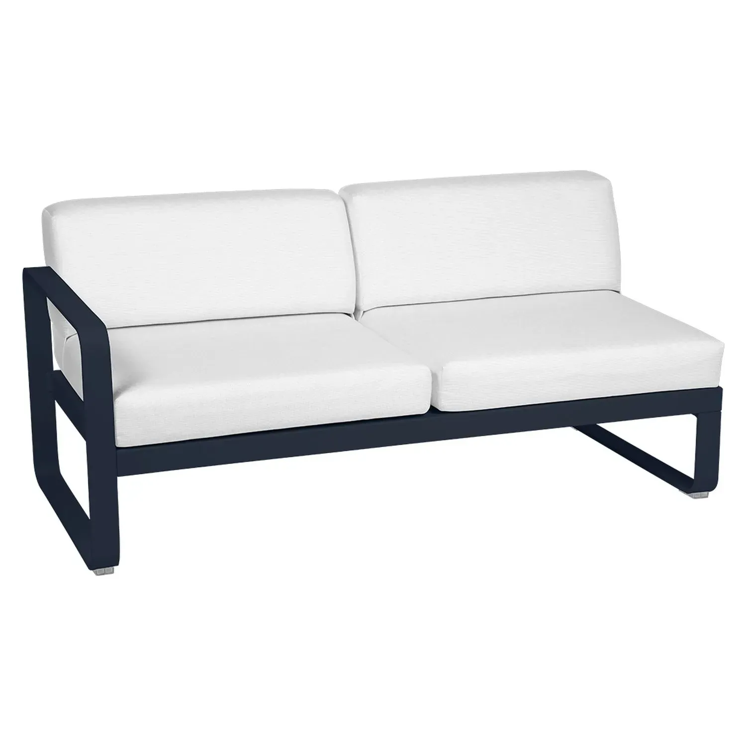 Fermob Canapé 2 places modulable gauche BELLEVIE - 92 bleu abysse - blanc grisé