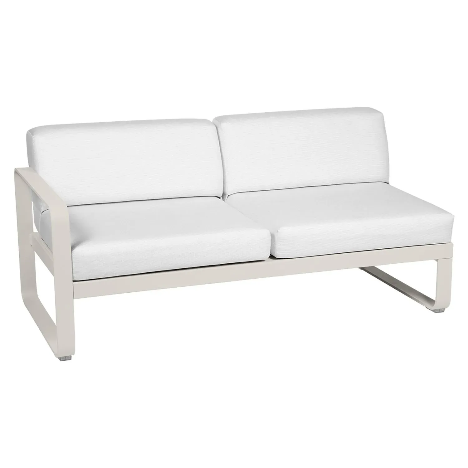 Fermob Canapé 2 places modulable gauche BELLEVIE - A5 gris argile - blanc grisé