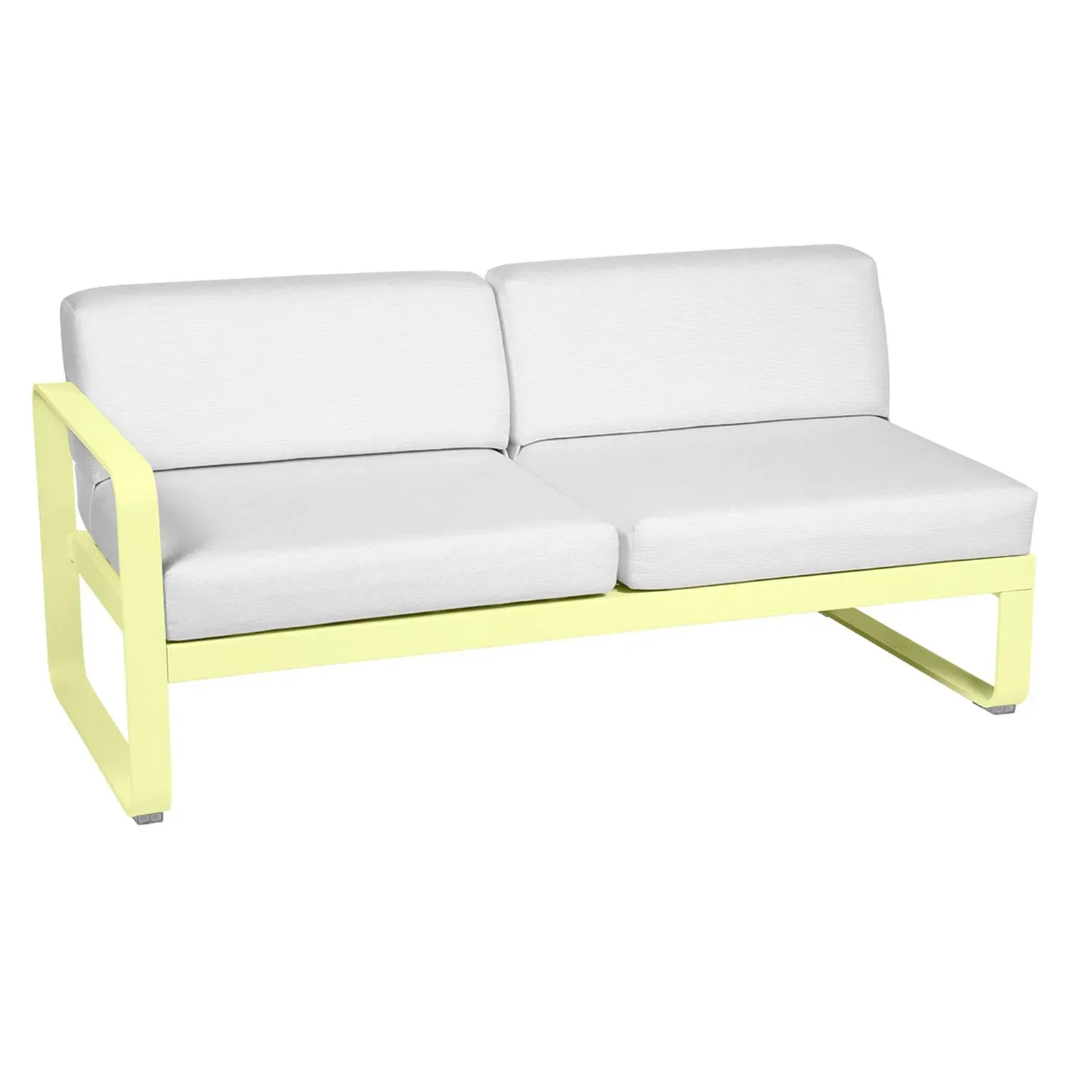 Fermob Canapé 2 places modulable gauche BELLEVIE - A6 citron givré - blanc grisé